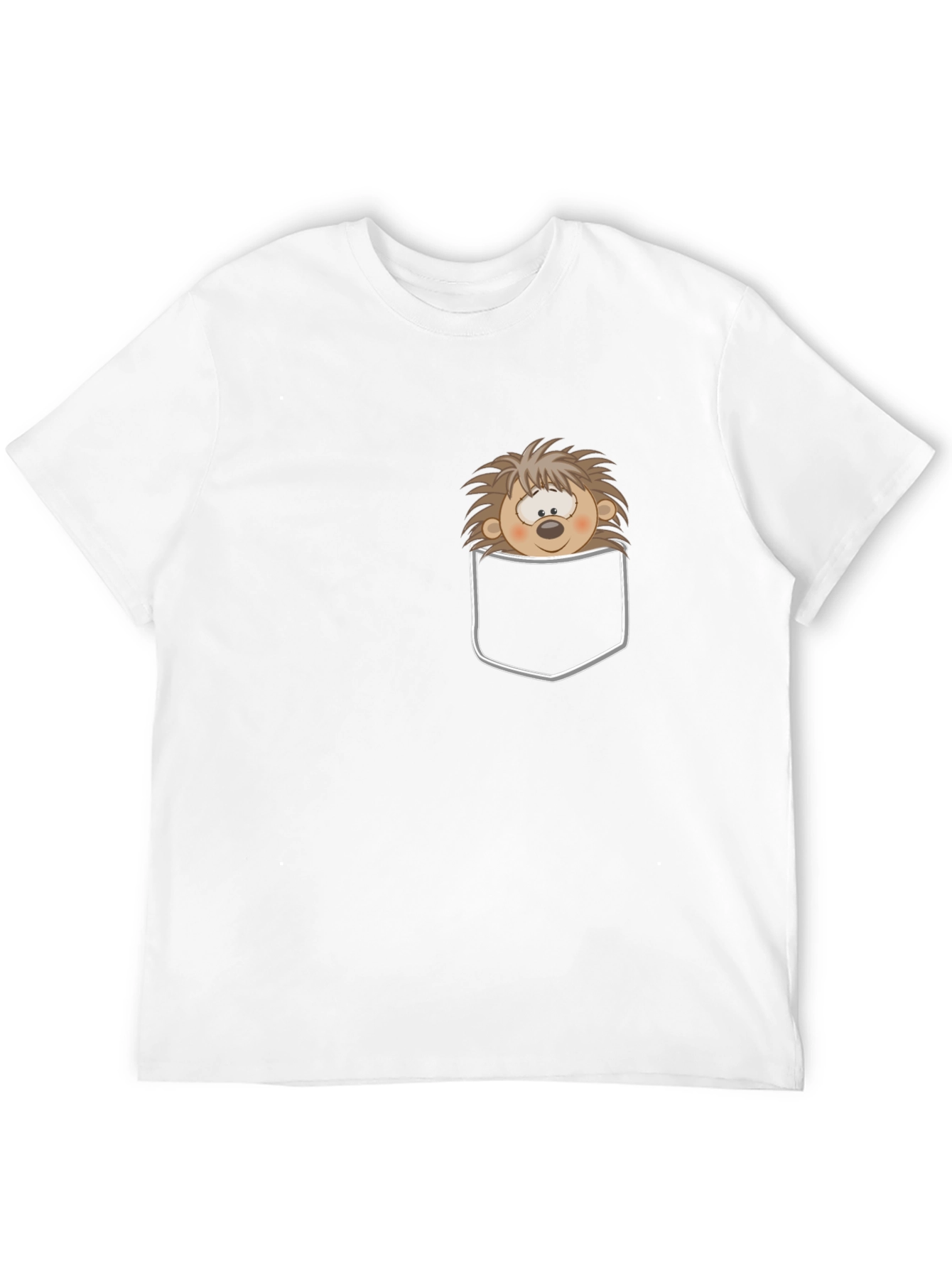 Funny Hedgehog Pocket T-Shirt - Cute Cartoon Animal Tee