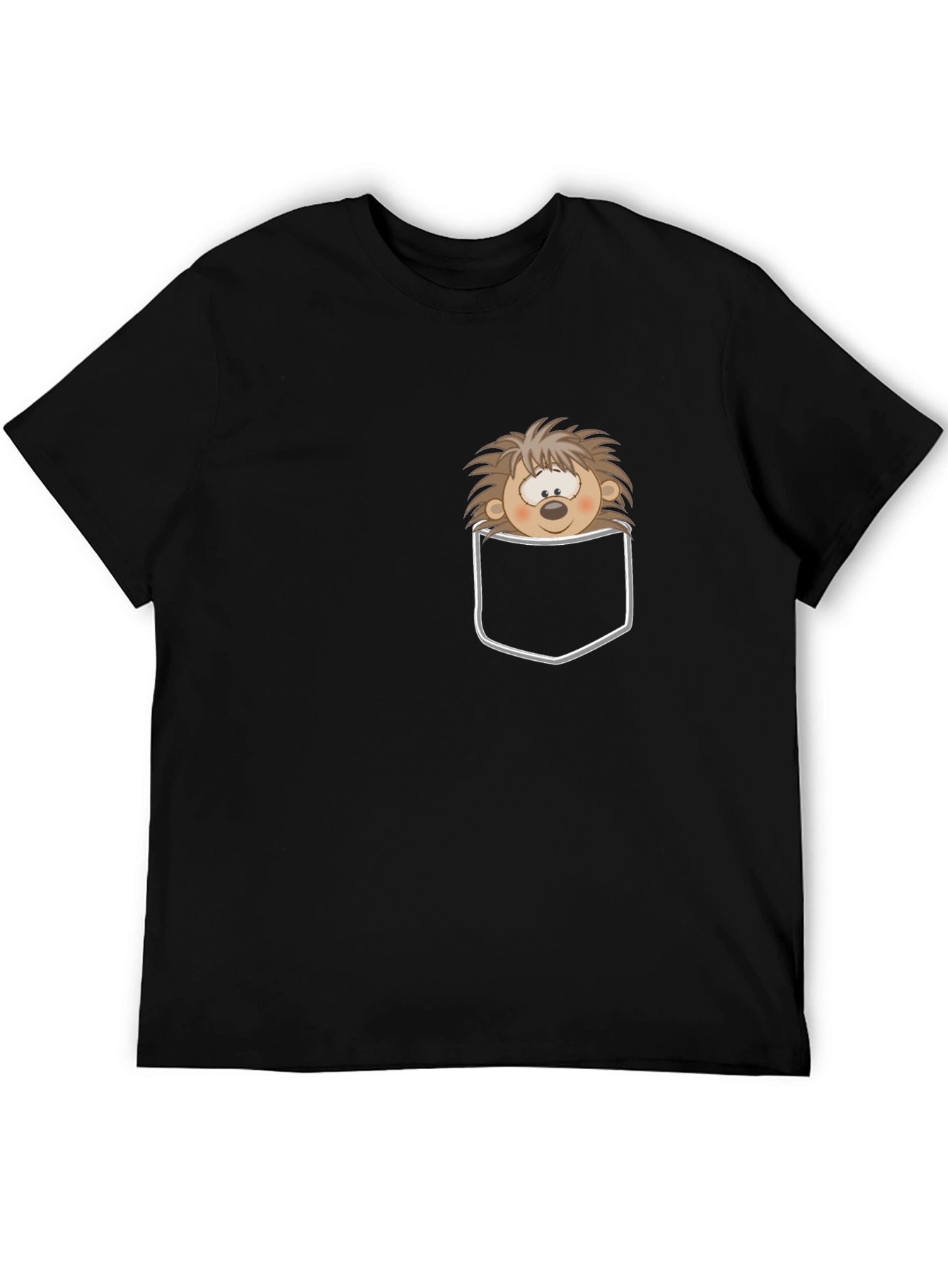 Funny Hedgehog Pocket T-Shirt - Cute Cartoon Animal Tee