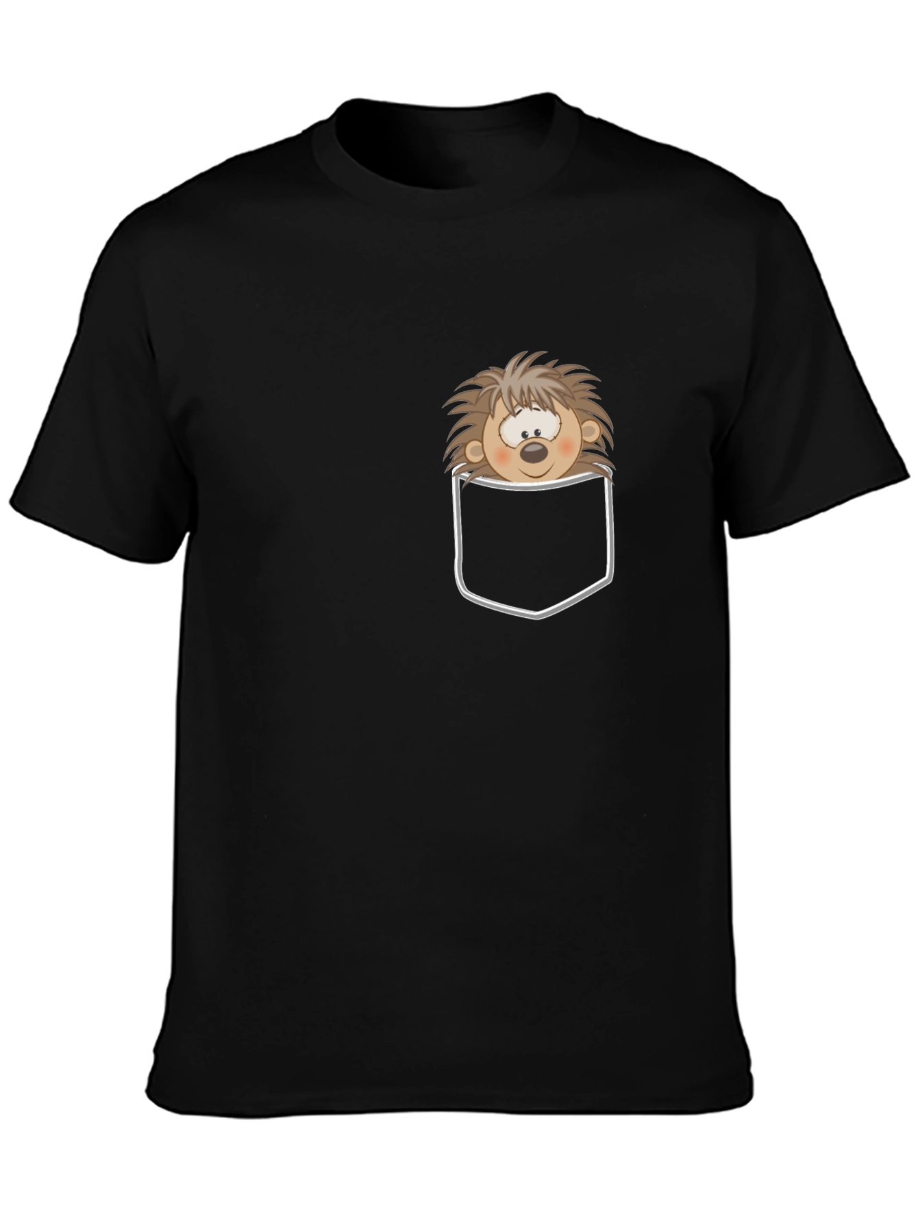 Funny Hedgehog Pocket T-Shirt - Cute Cartoon Animal Tee