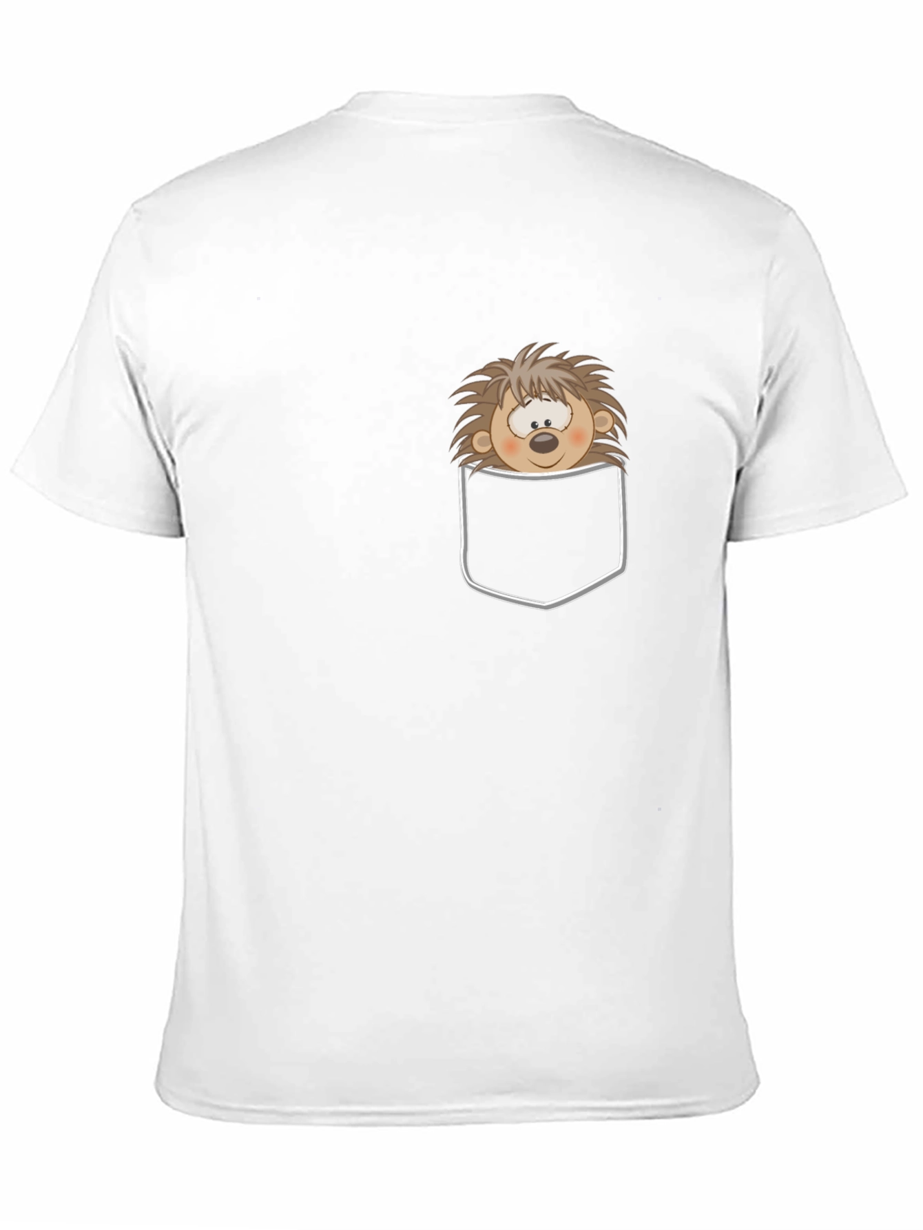 Funny Hedgehog Pocket T-Shirt - Cute Cartoon Animal Tee