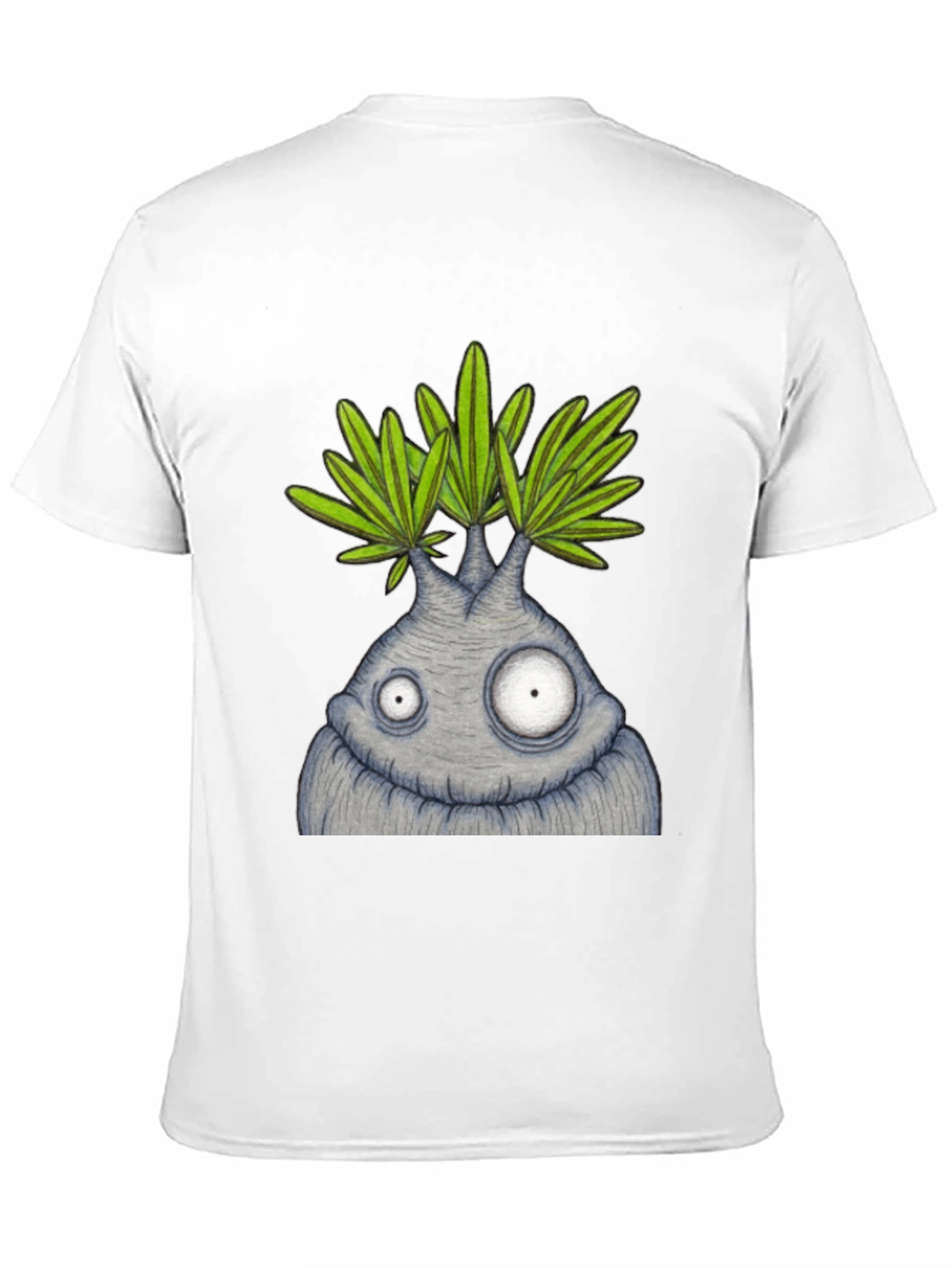 Funny Plant Character Graphic Tee - Black