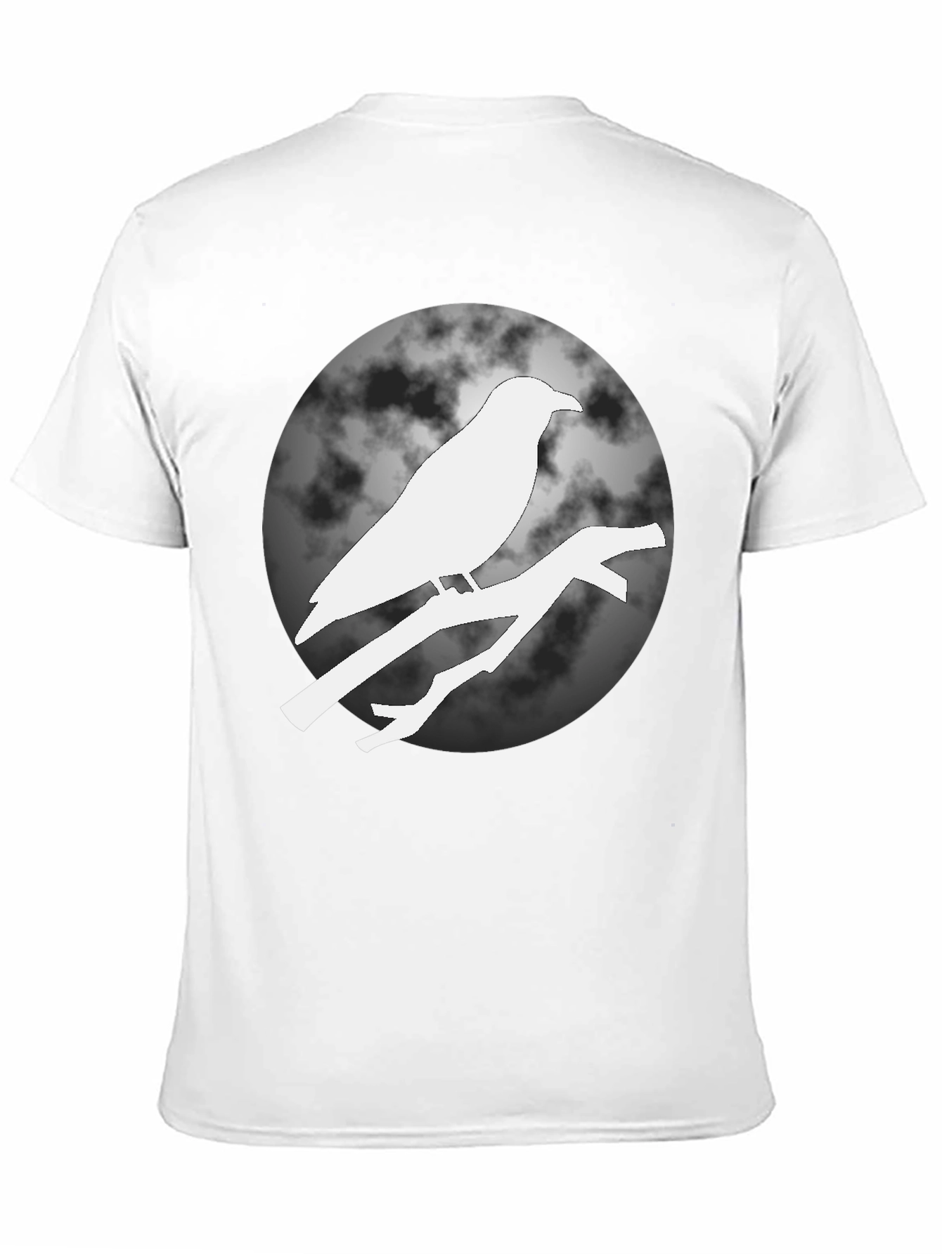 Raven on Branch Moon T-Shirt - Black