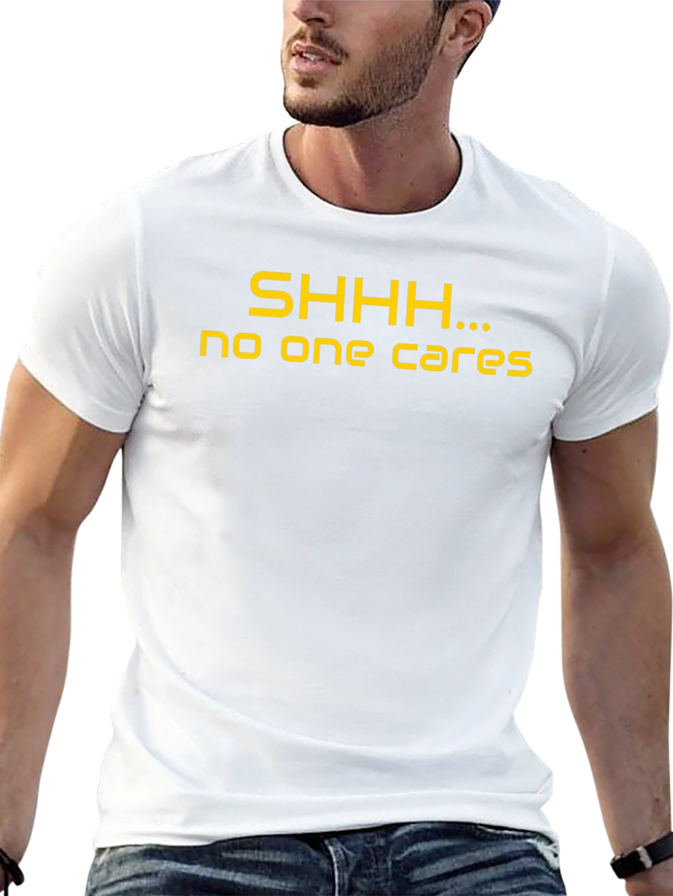SHHH...No One Cares Black Graphic T-Shirt