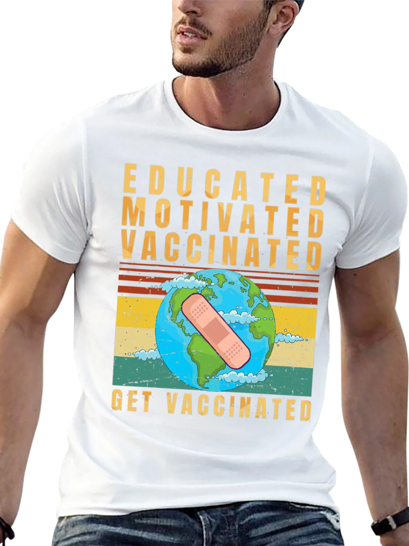 Educated Motivated Vaccinated Graphic T-Shirt