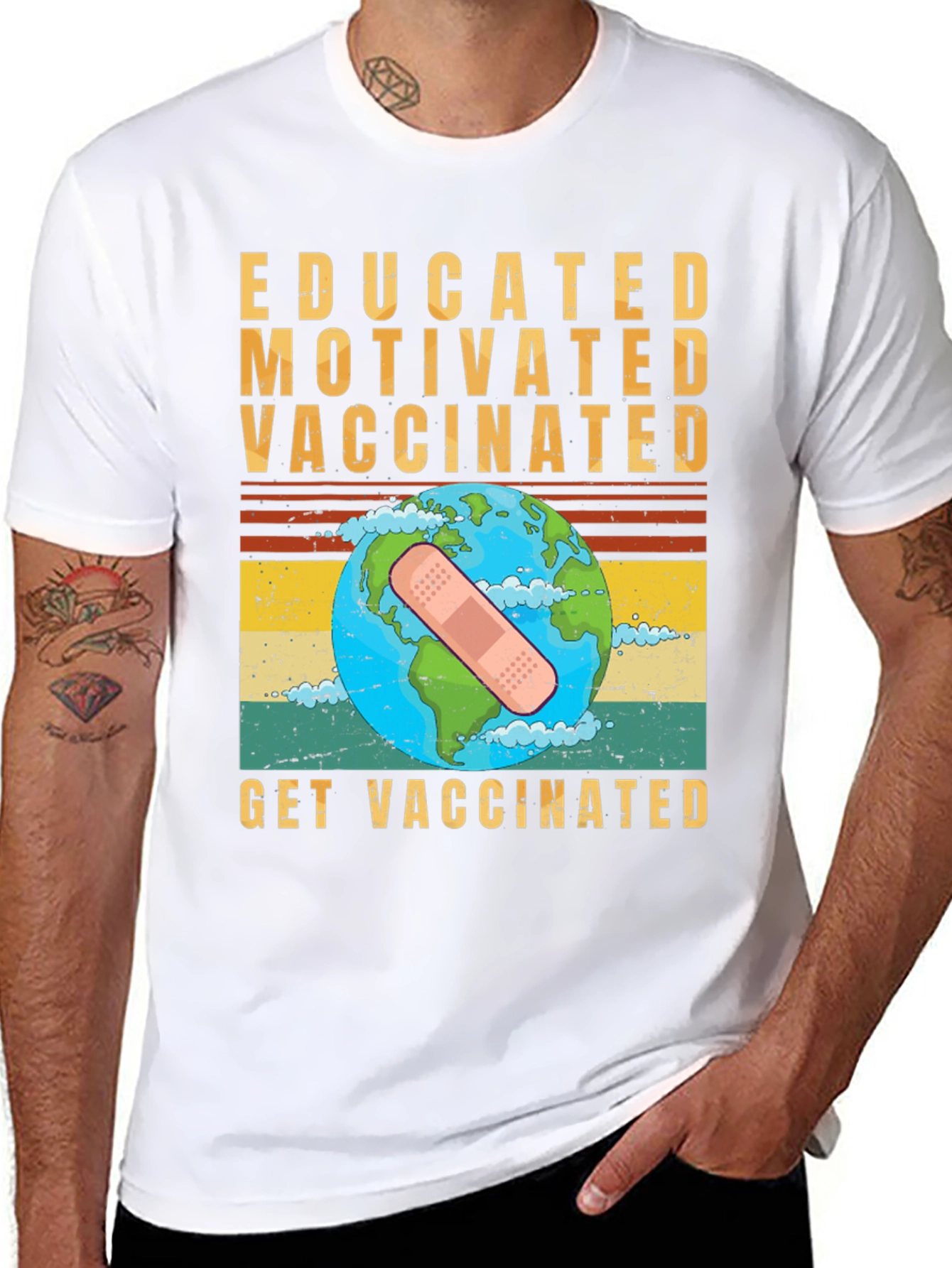 Educated Motivated Vaccinated Graphic T-Shirt