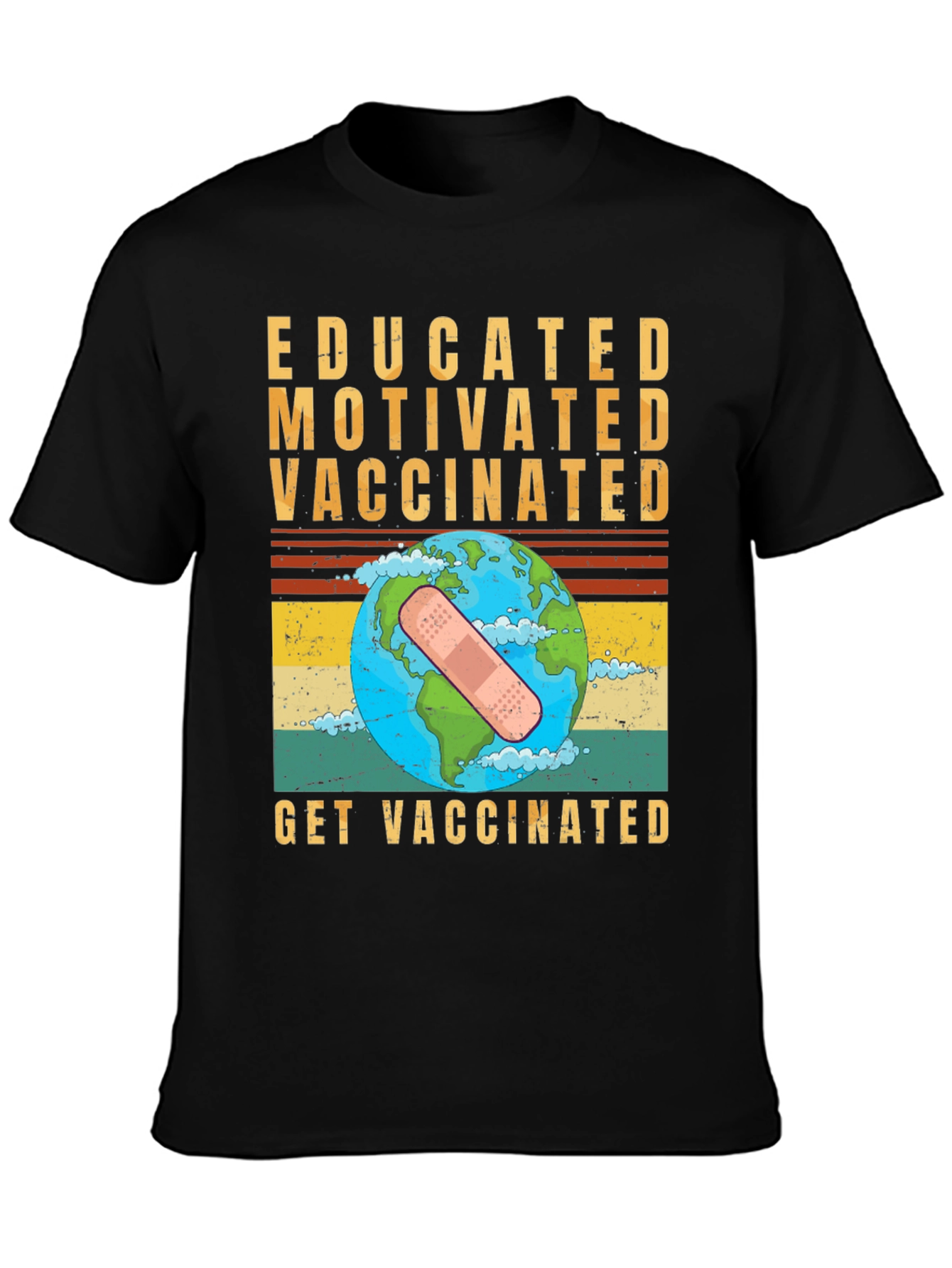 Educated Motivated Vaccinated Graphic T-Shirt