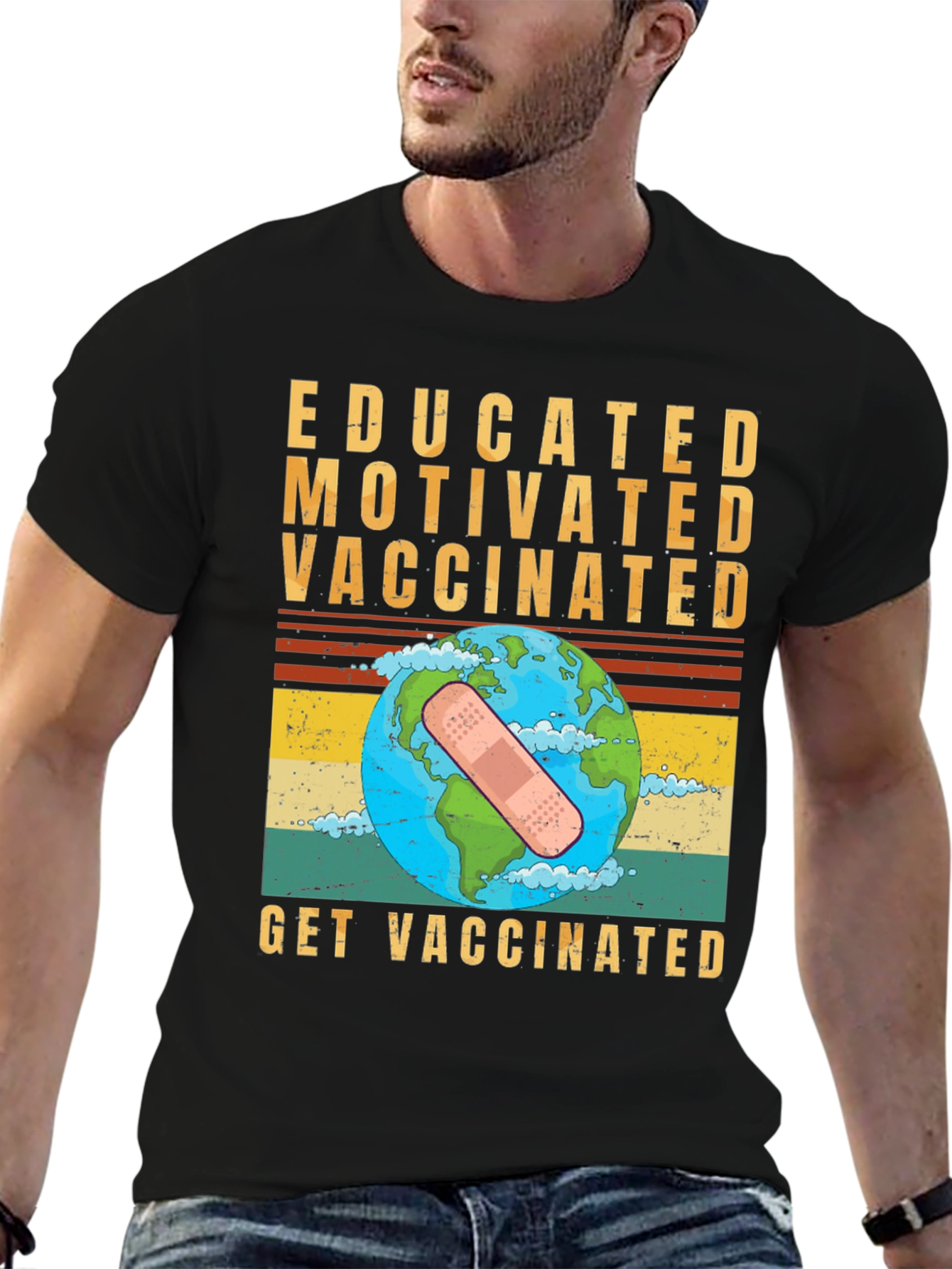 Educated Motivated Vaccinated Graphic T-Shirt
