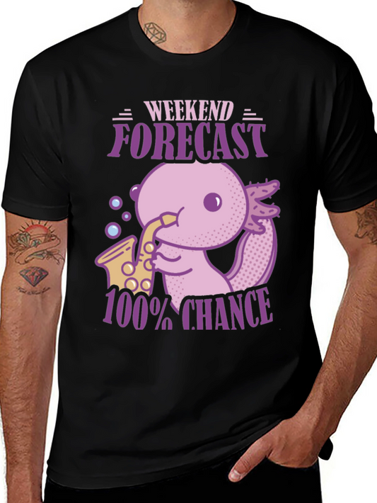 Axolotl Saxophone Black T-Shirt