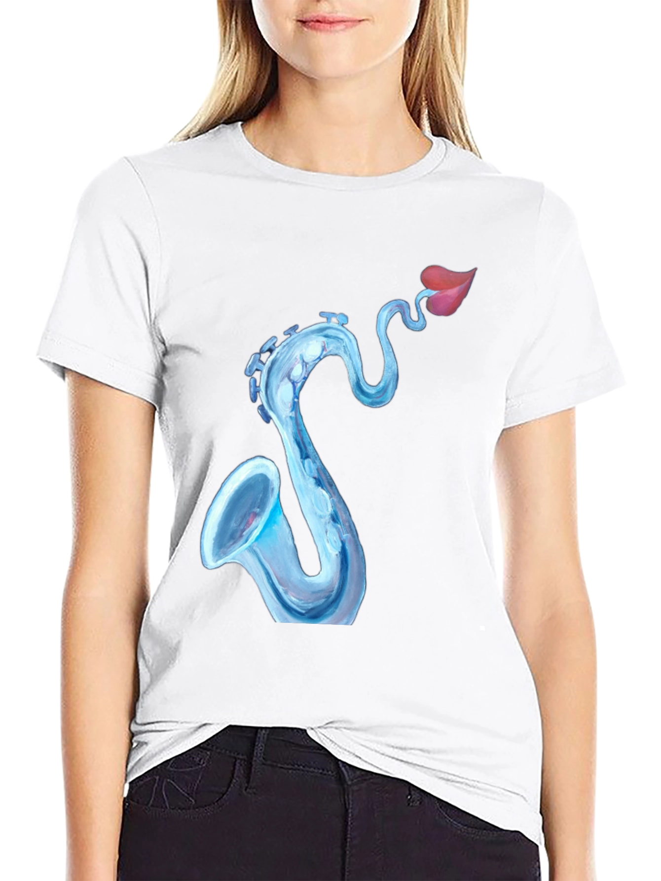 Saxophone Lips Graphic Tee - Cool Music Lover Shirt