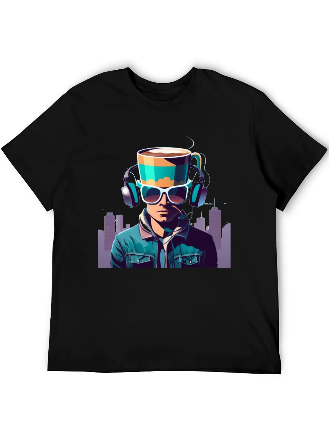Coffee Headphone Man Graphic Tee