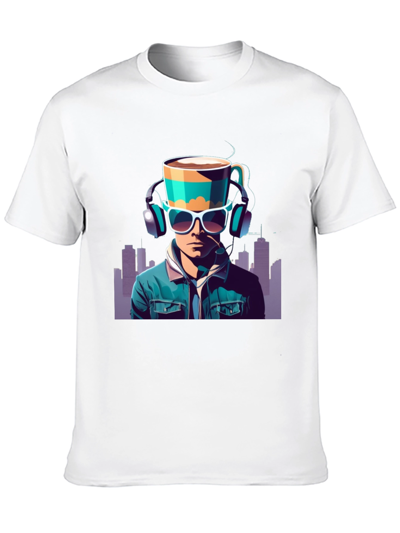 Coffee Headphone Man Graphic Tee