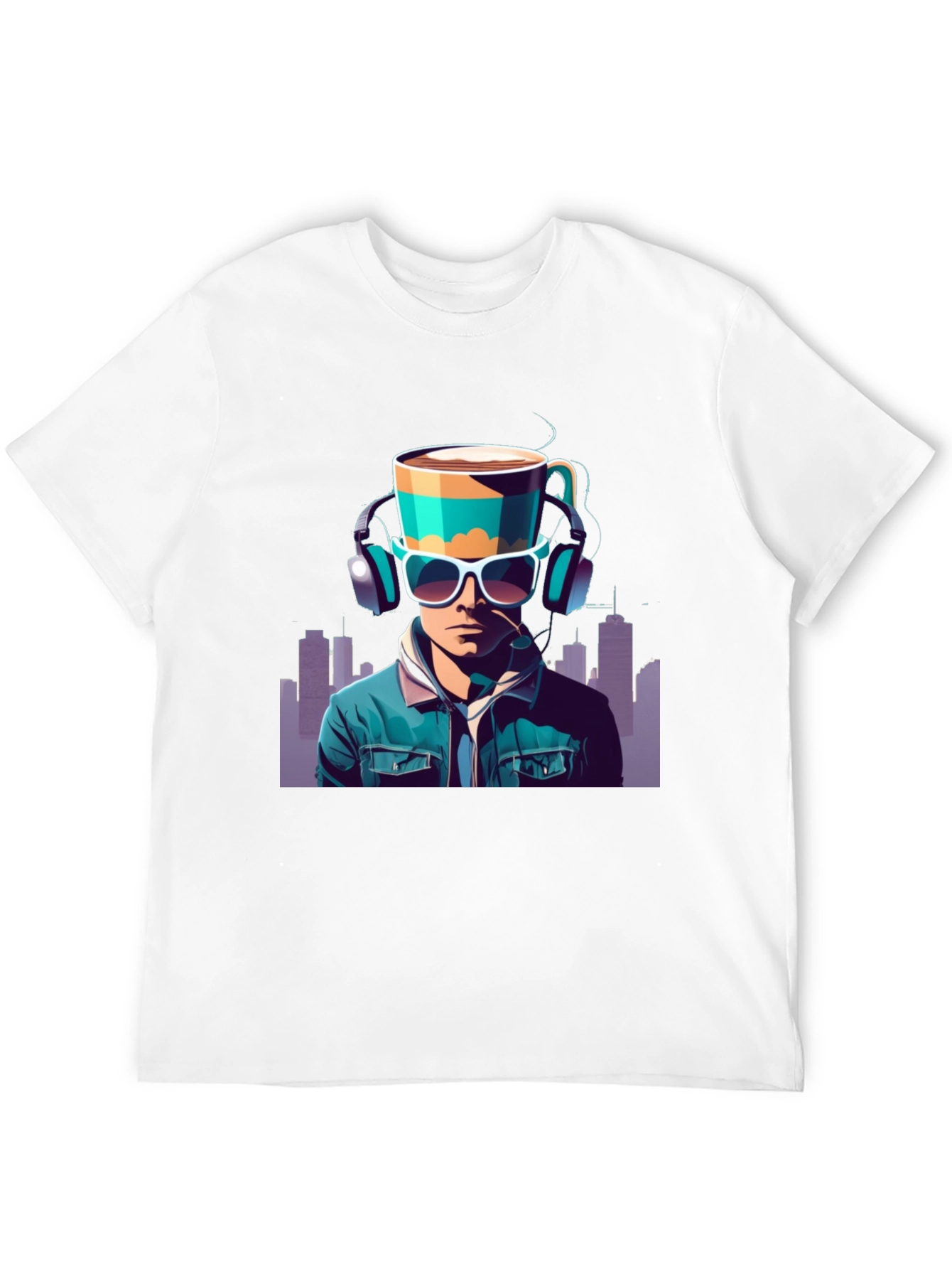 Coffee Headphone Man Graphic Tee