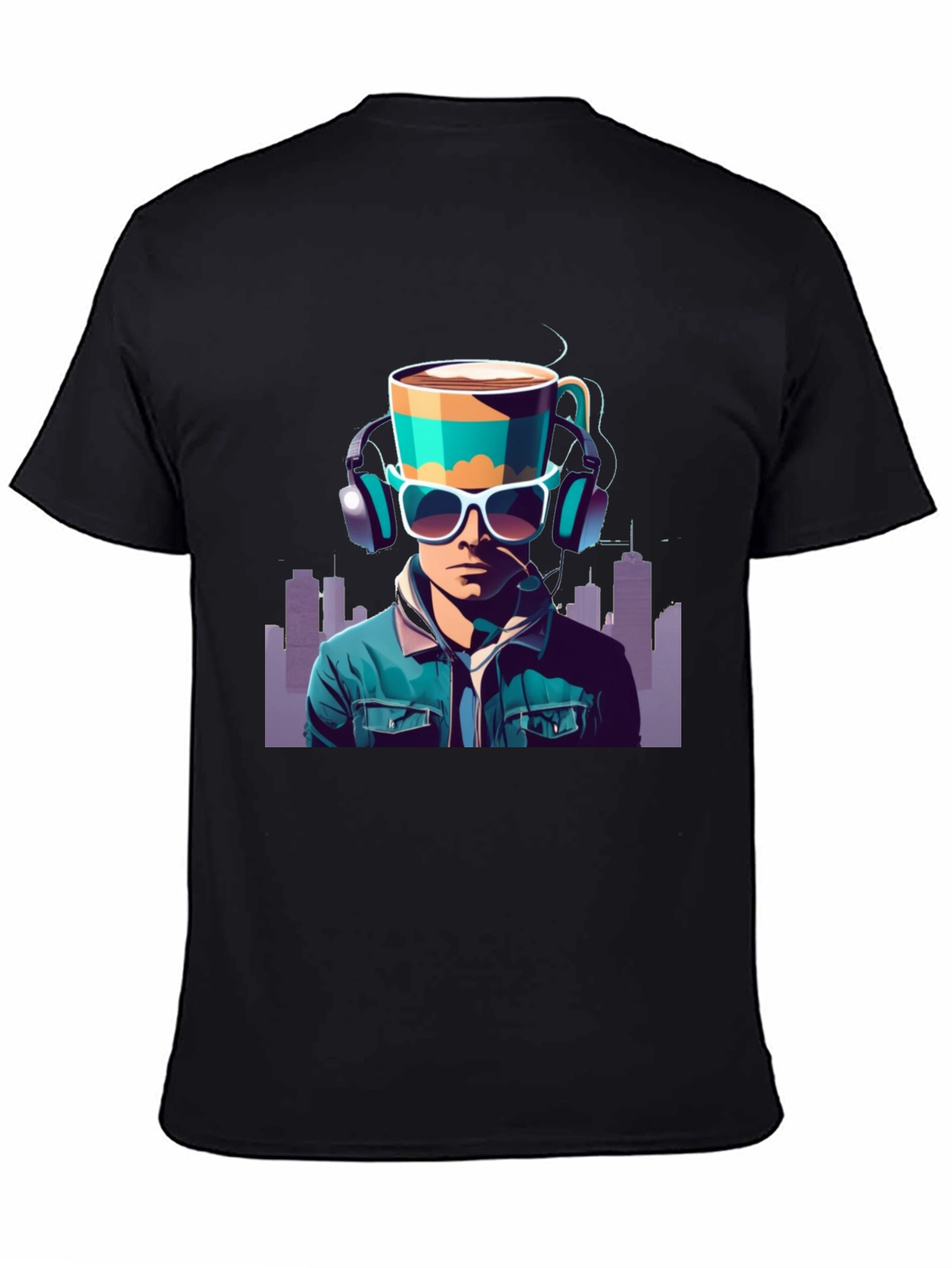 Coffee Headphone Man Graphic Tee