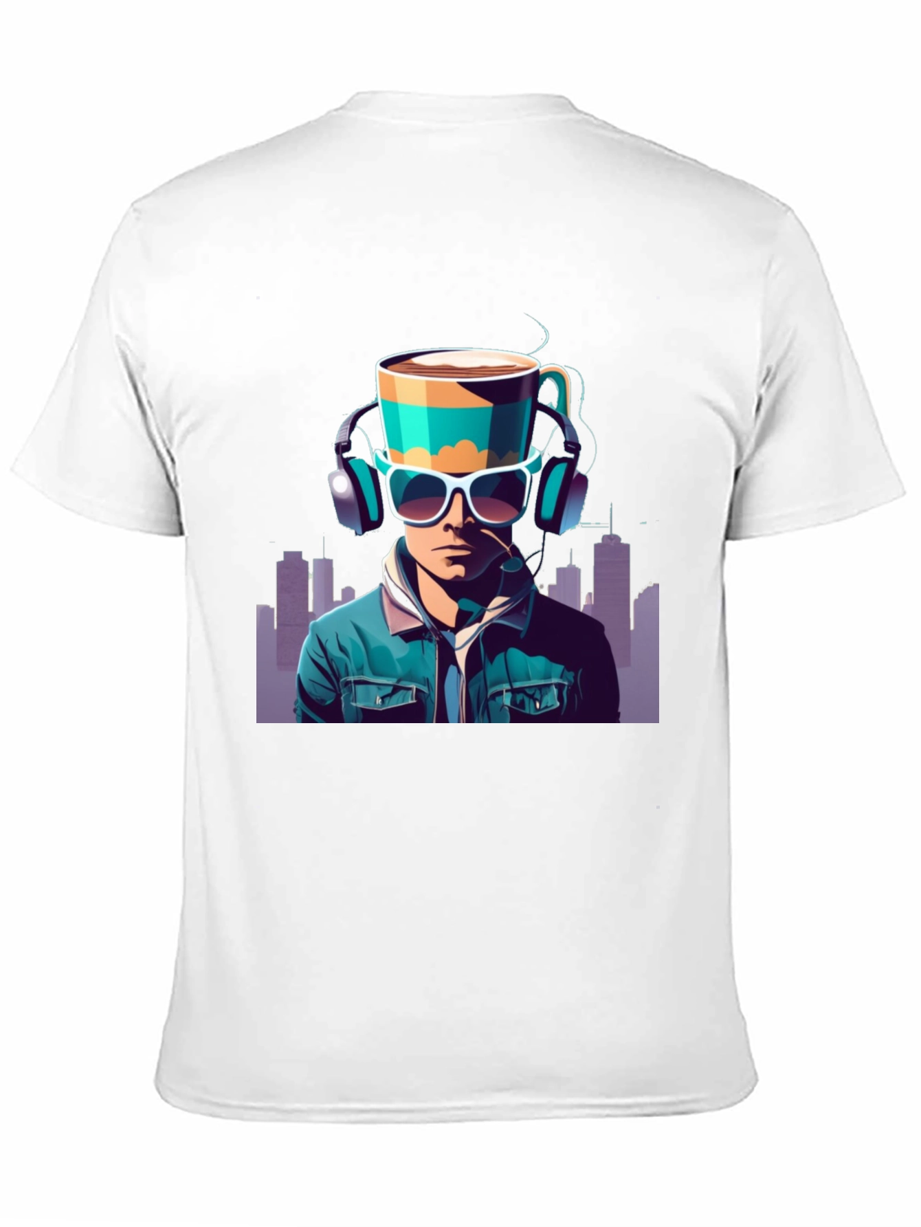 Coffee Headphone Man Graphic Tee