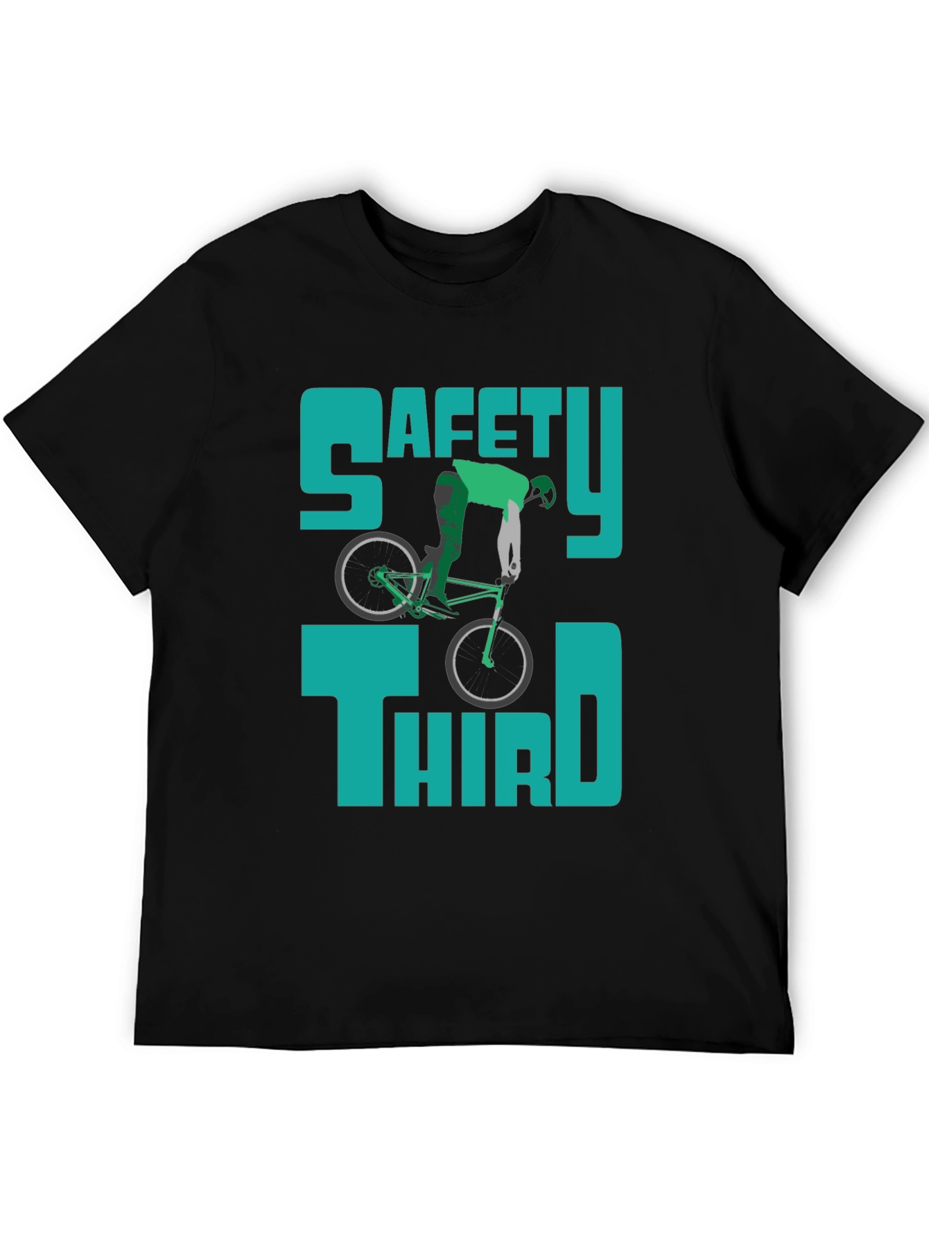 Safety Third Bike T-Shirt - Humorous Graphic Tee