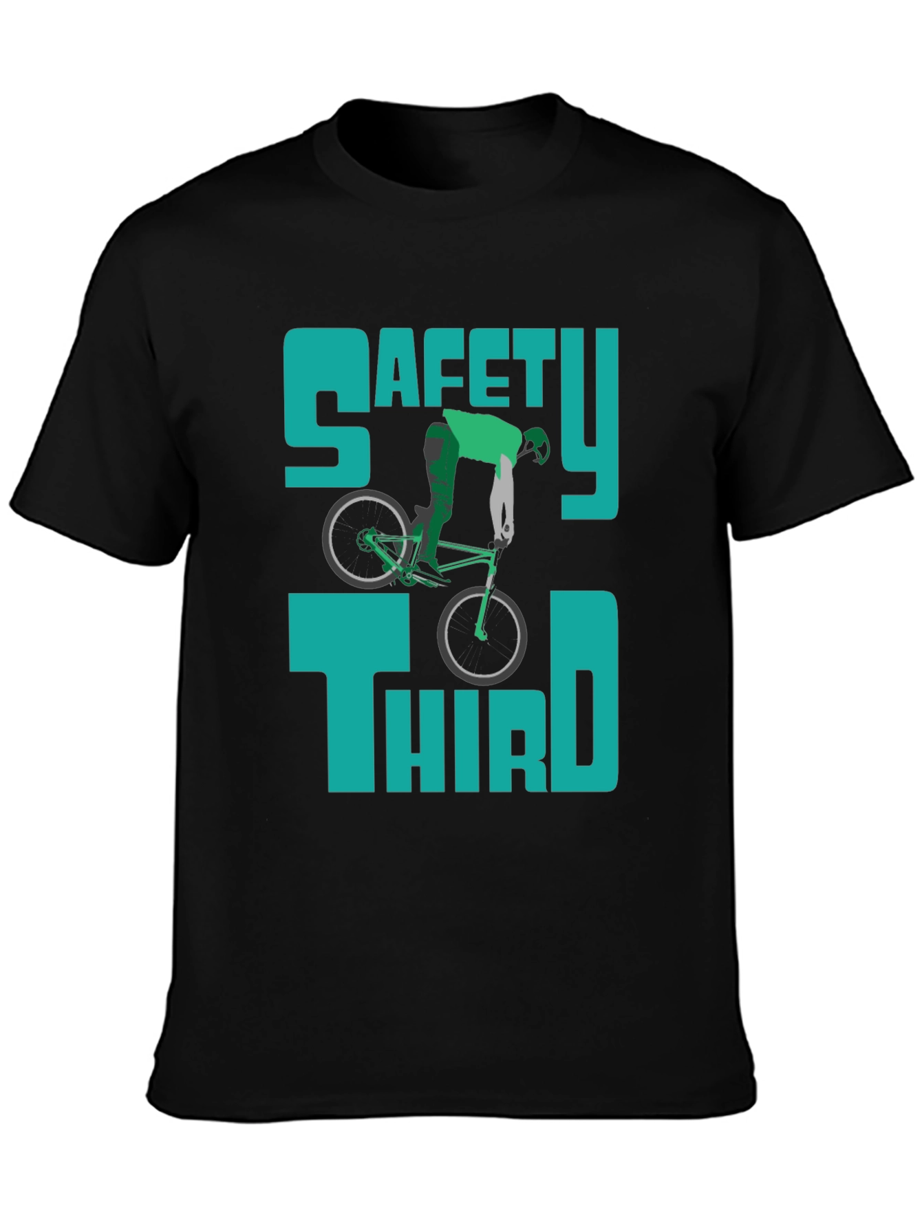 Safety Third Bike T-Shirt - Humorous Graphic Tee