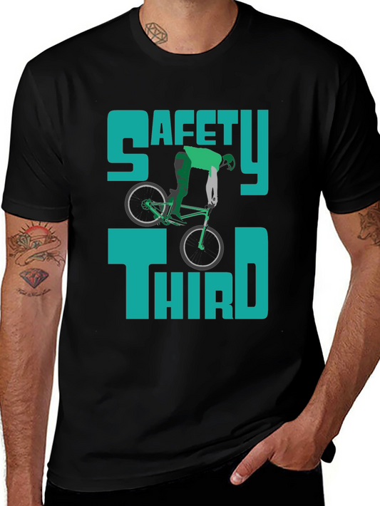 Safety Third Bike T-Shirt - Humorous Graphic Tee