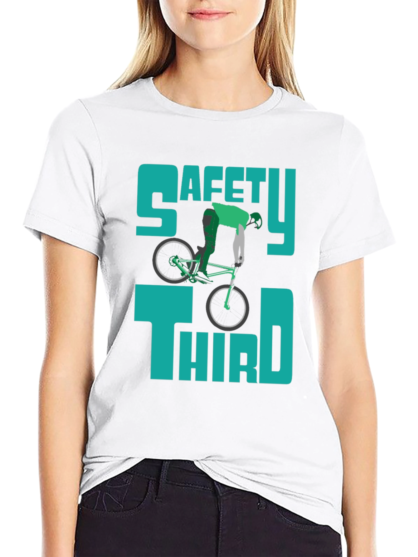 Safety Third Bike T-Shirt - Humorous Graphic Tee