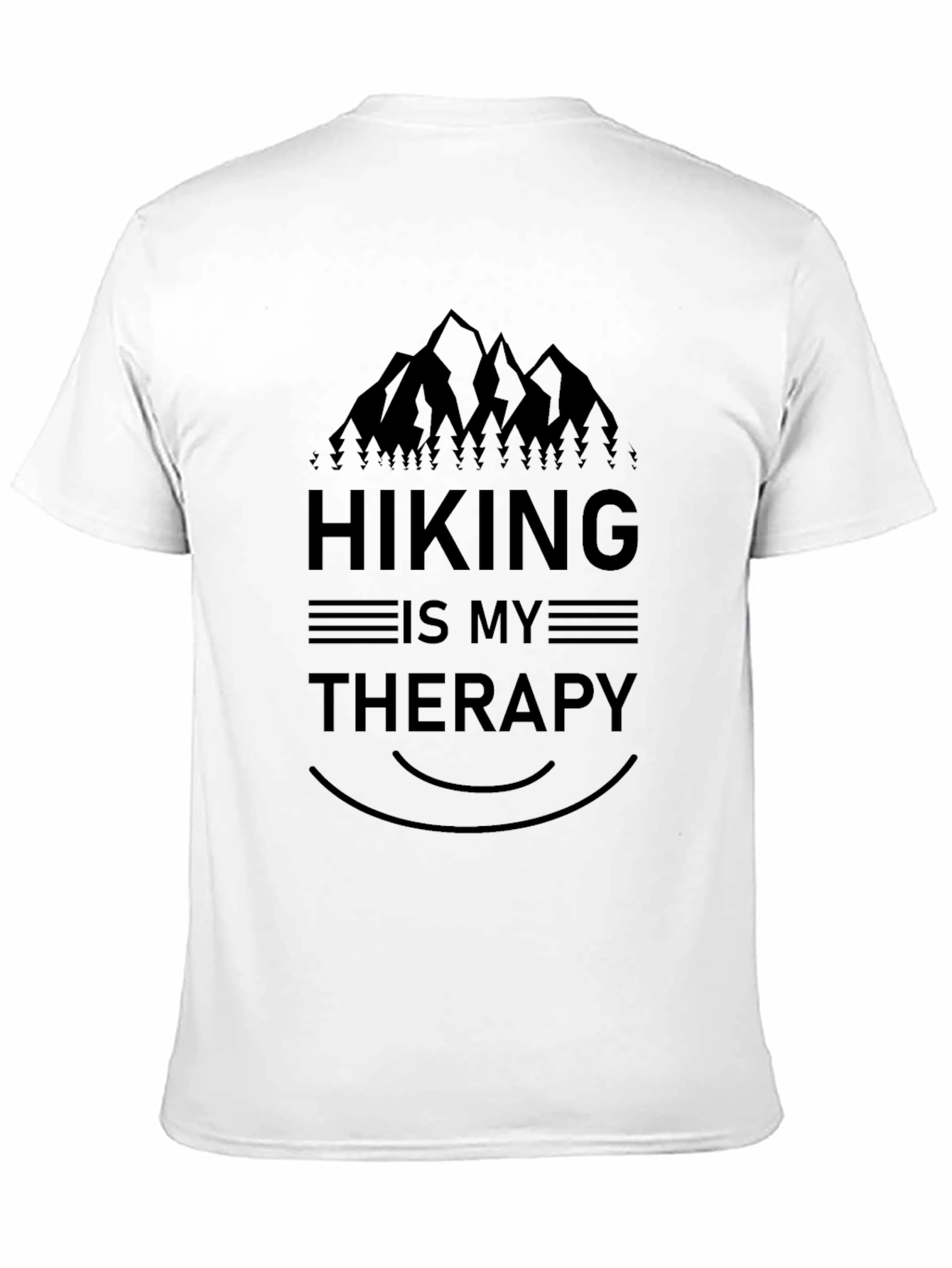 Hiking is My Therapy Graphic Tee - Black