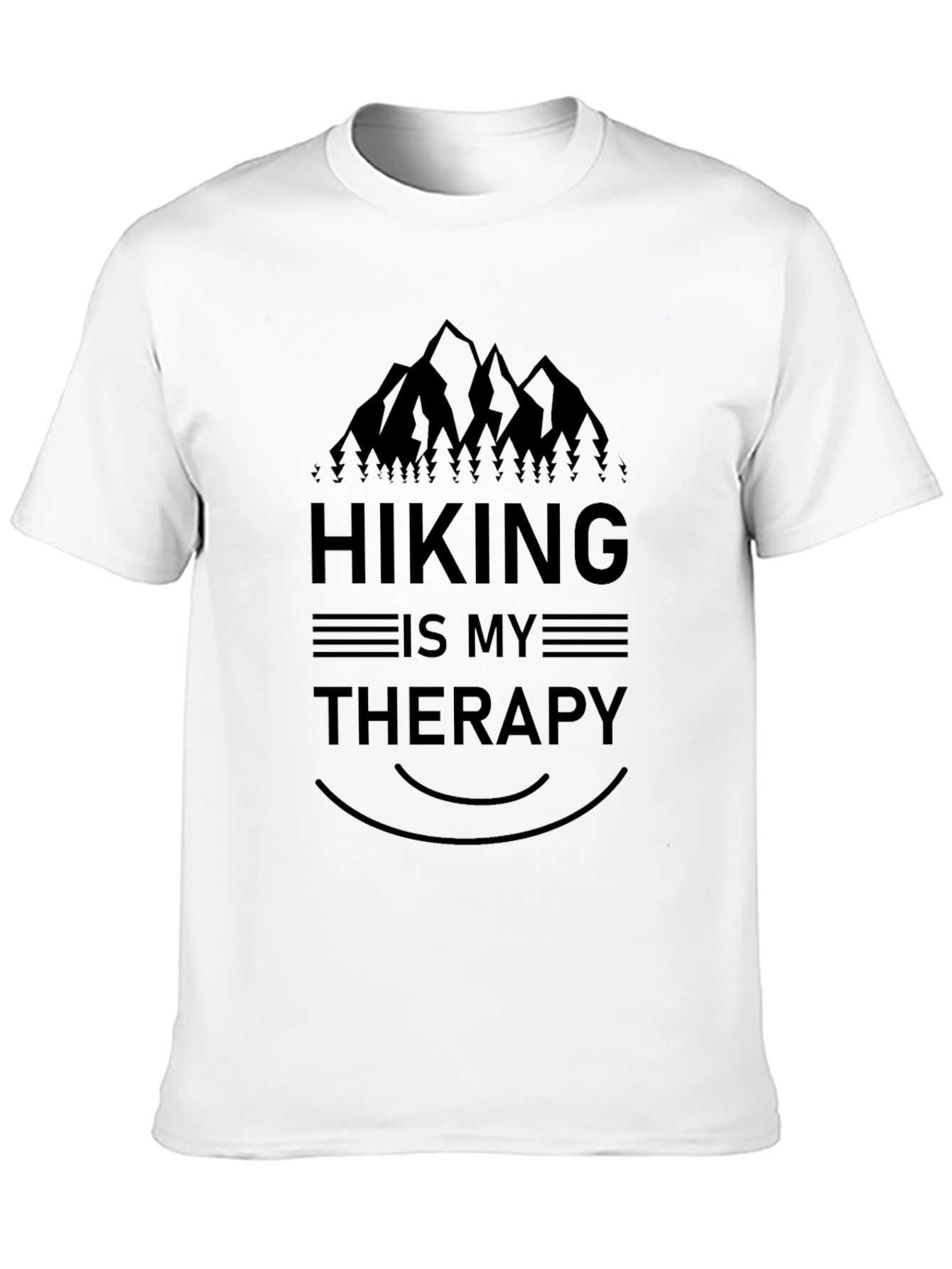 Hiking is My Therapy Graphic Tee - Black
