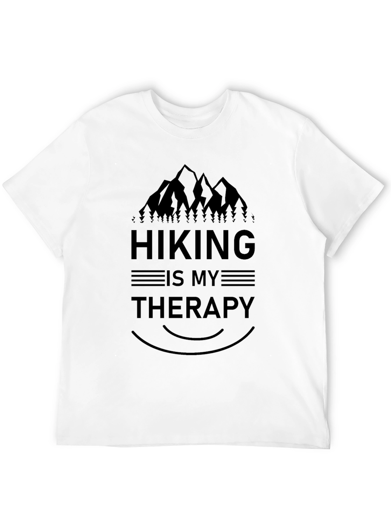 Hiking is My Therapy Graphic Tee - Black