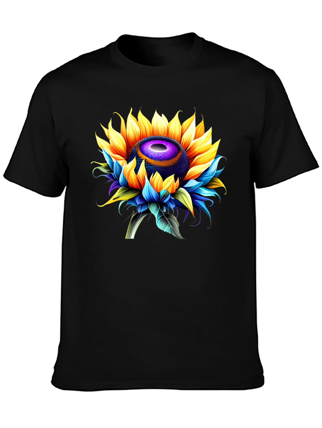 Sunflower Graphic Black T-Shirt