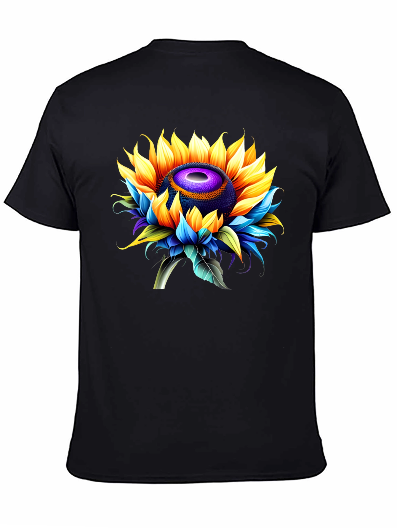 Sunflower Graphic Black T-Shirt