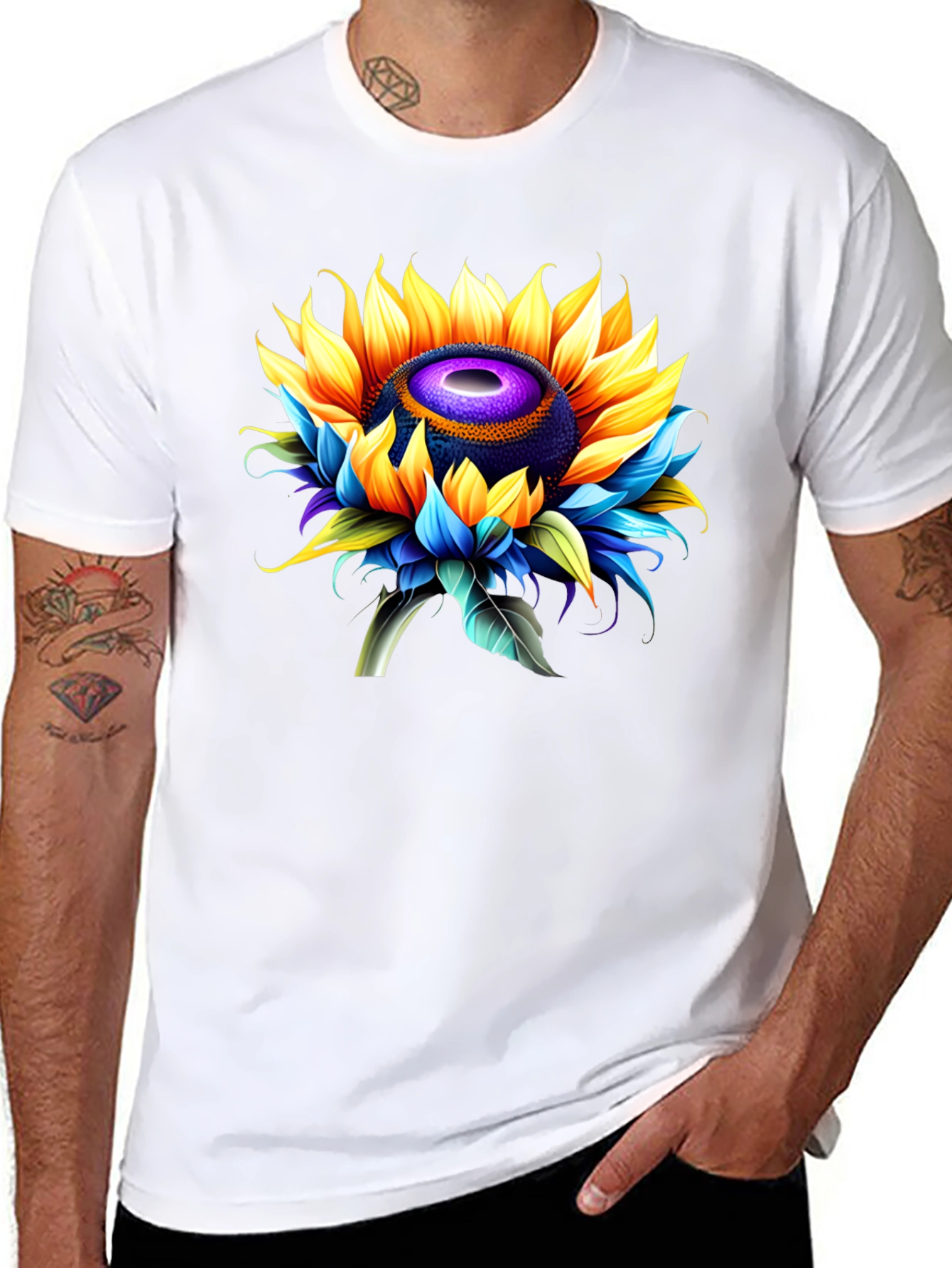 Sunflower Graphic Black T-Shirt