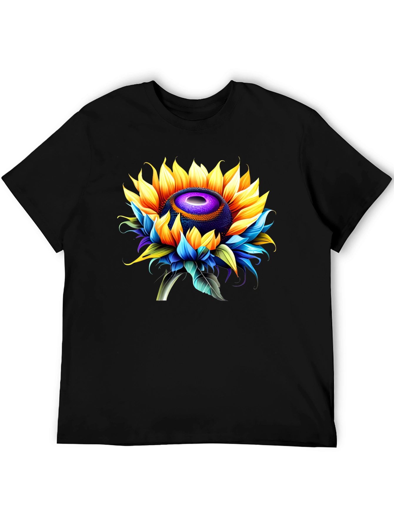 Sunflower Graphic Black T-Shirt