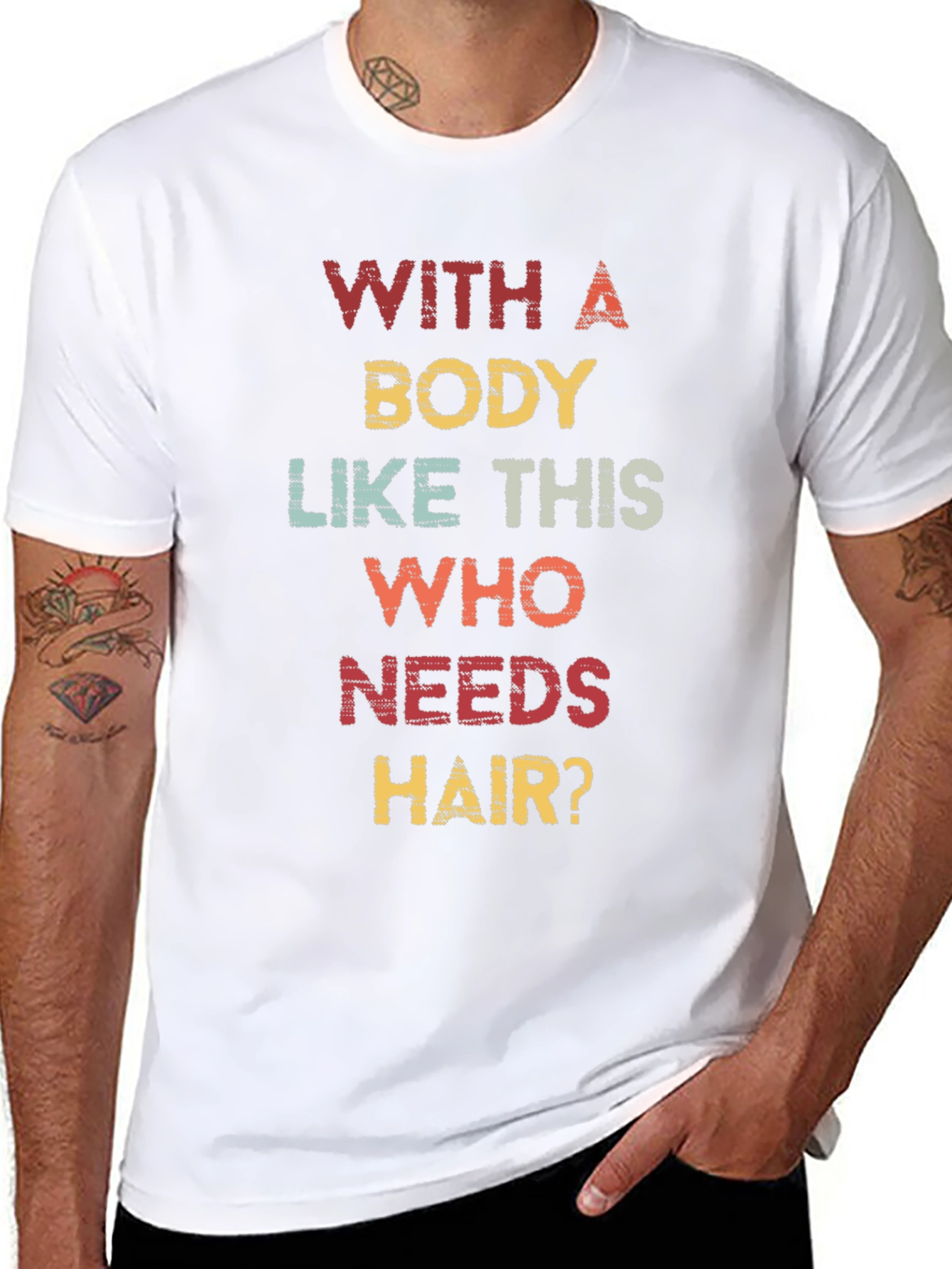 Funny Bald Man T-Shirt - Who Needs Hair?