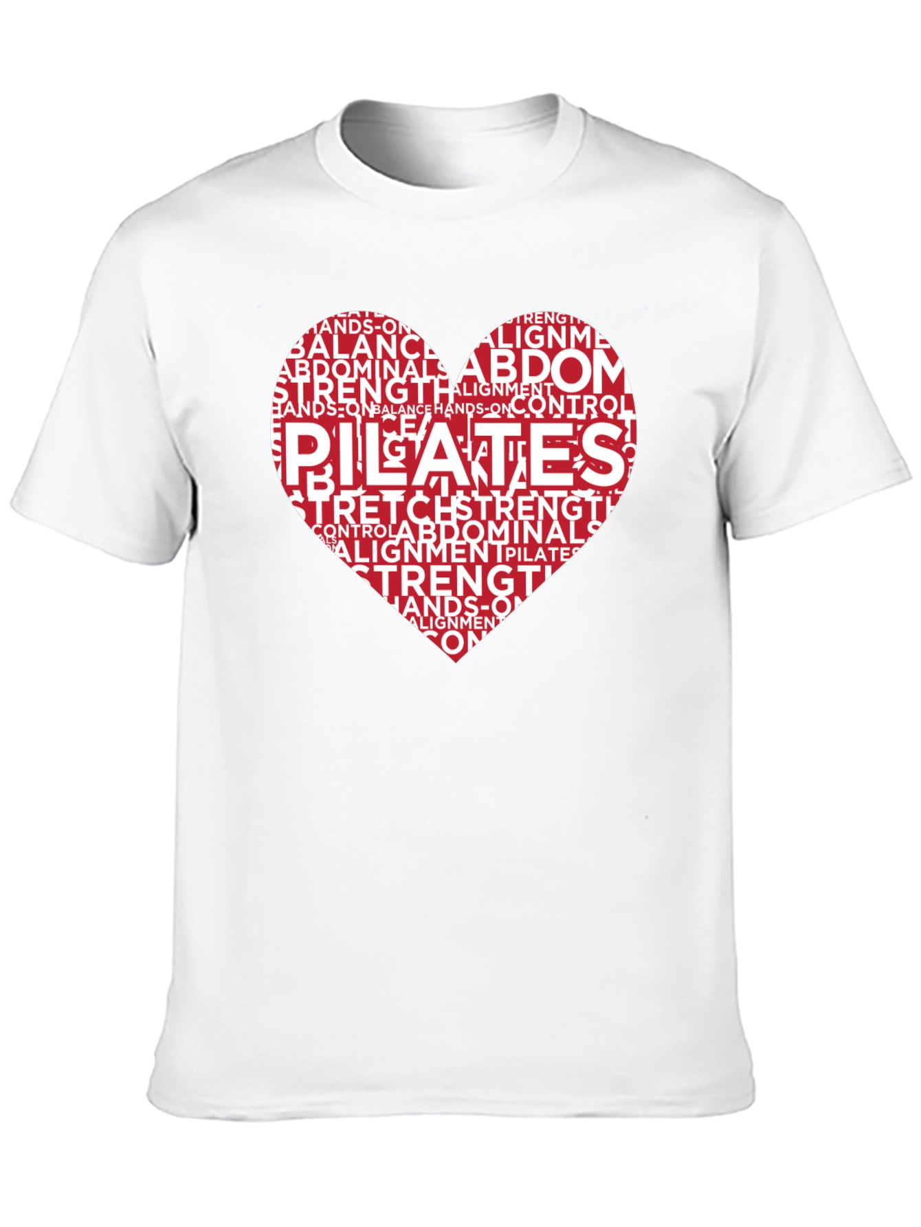 Pilates Heart Word Art Graphic T-Shirt