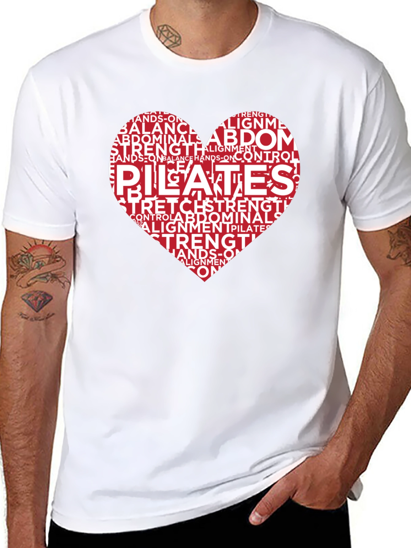 Pilates Heart Word Art Graphic T-Shirt
