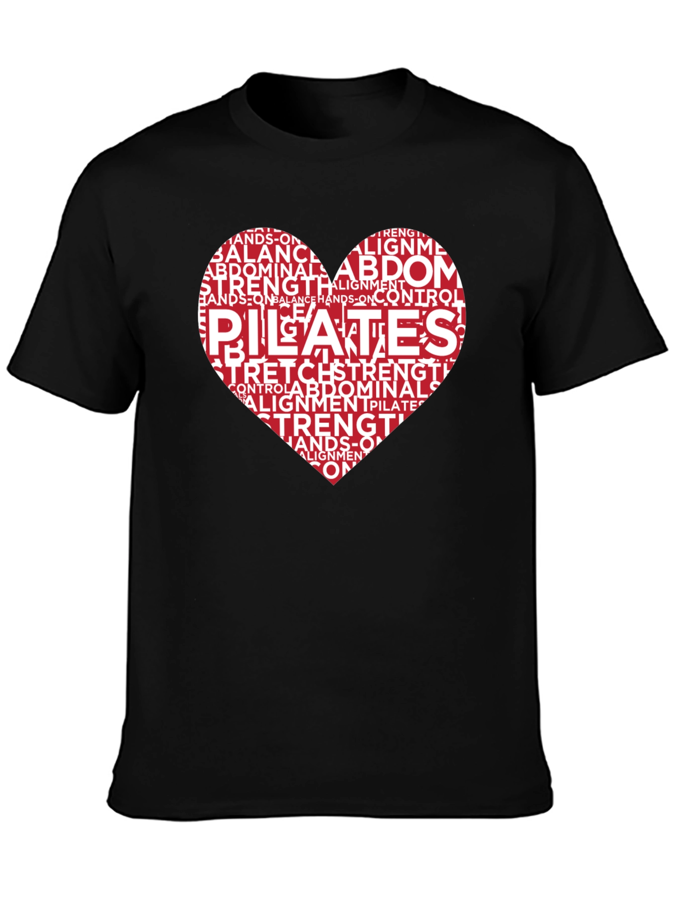 Pilates Heart Word Art Graphic T-Shirt