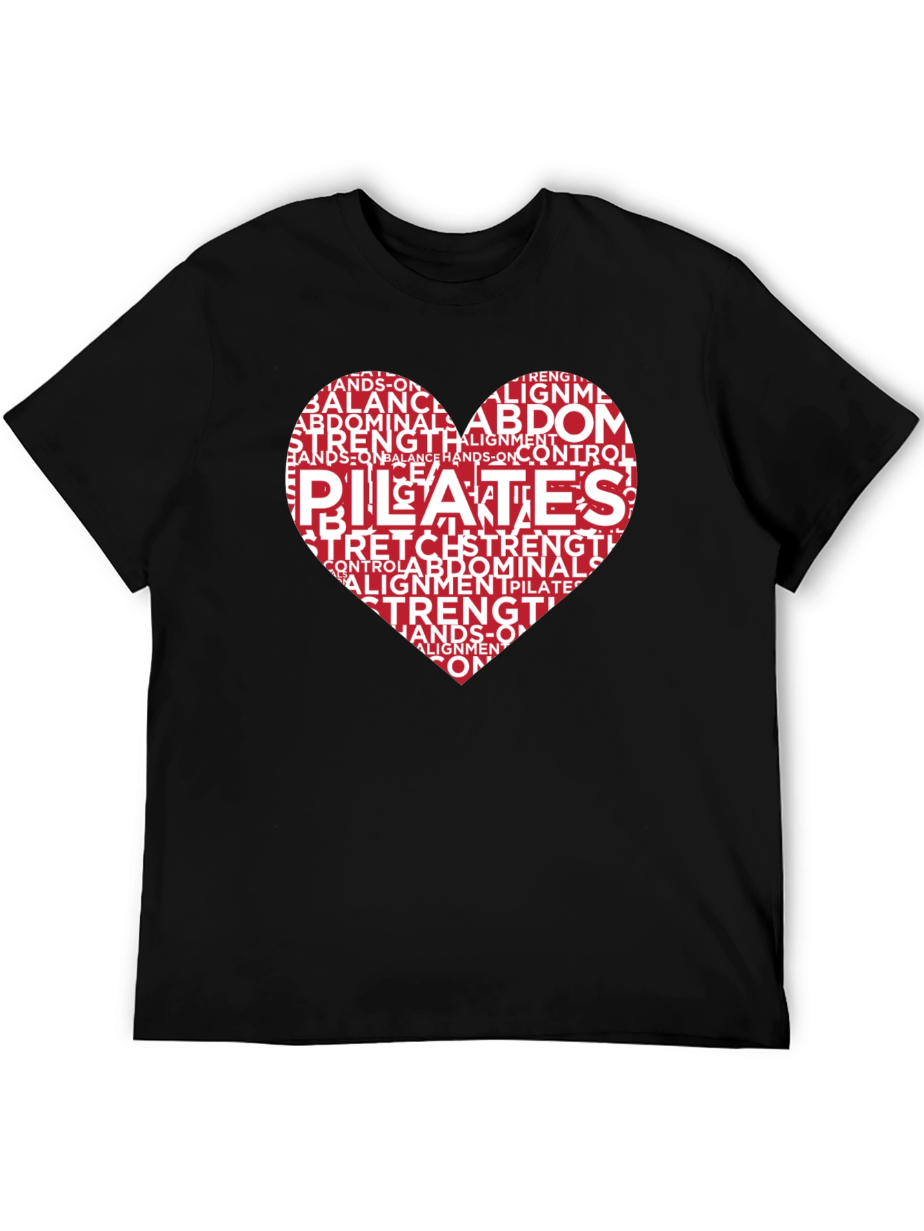 Pilates Heart Word Art Graphic T-Shirt