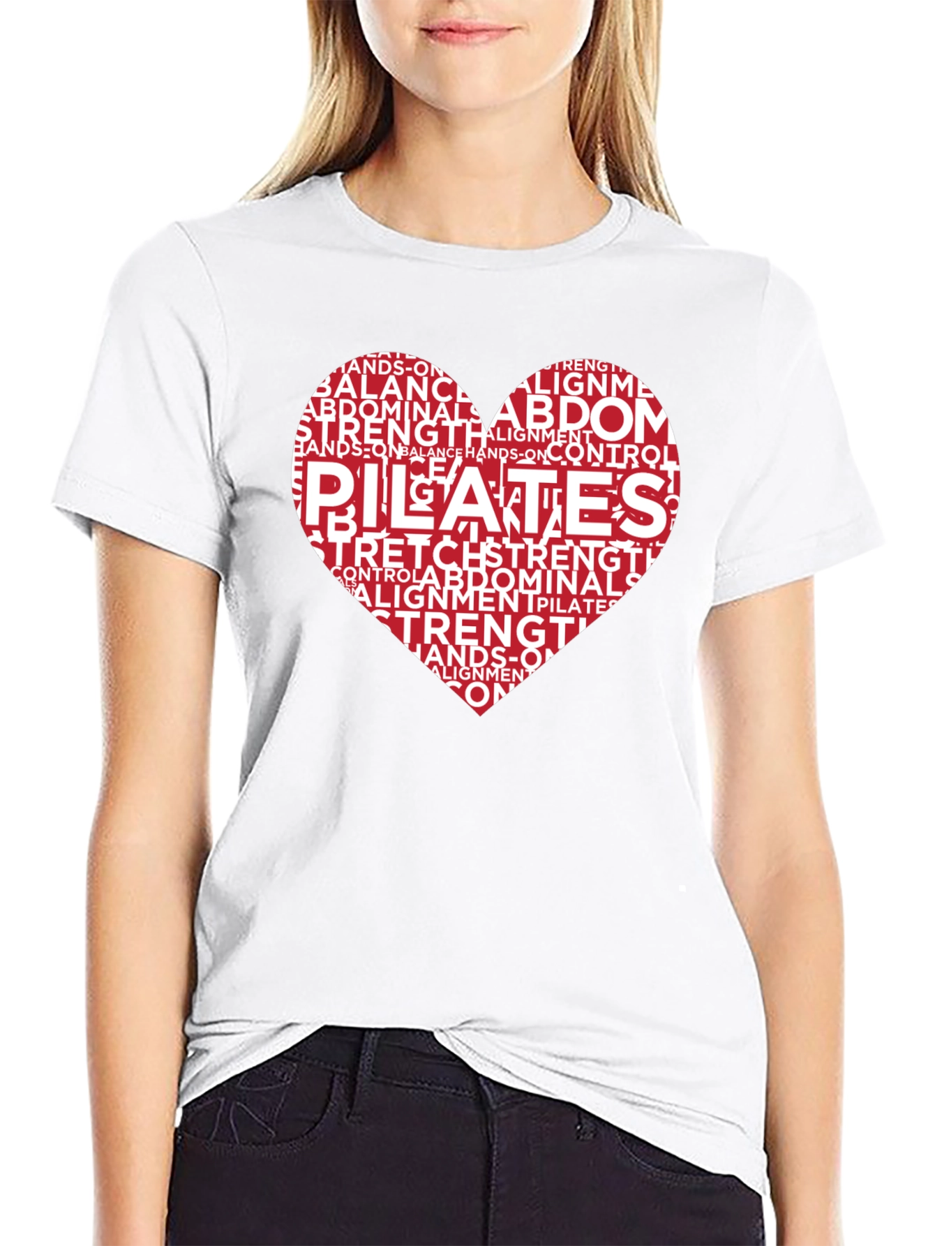 Pilates Heart Word Art Graphic T-Shirt