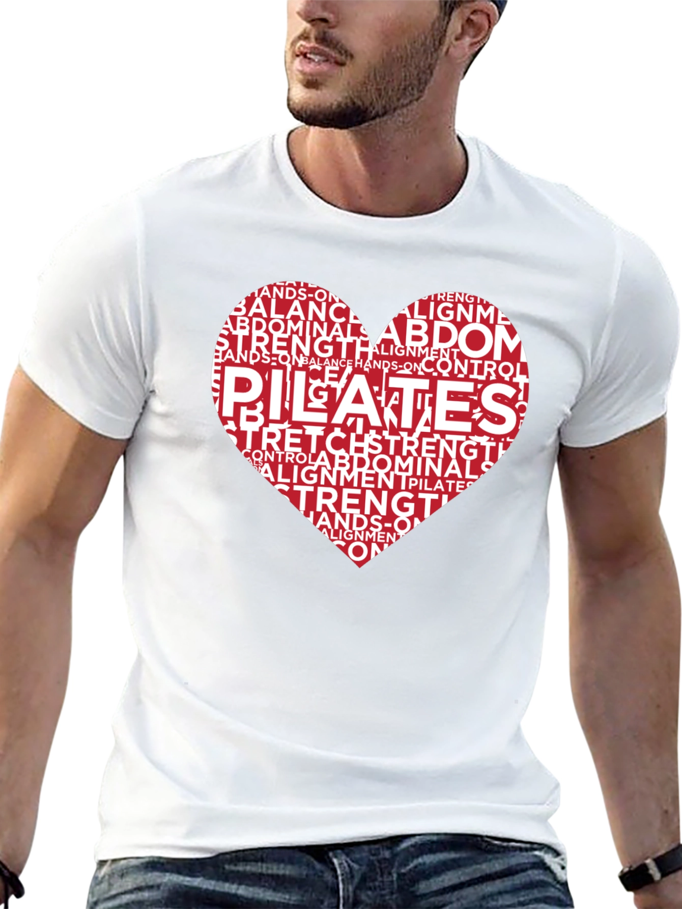 Pilates Heart Word Art Graphic T-Shirt