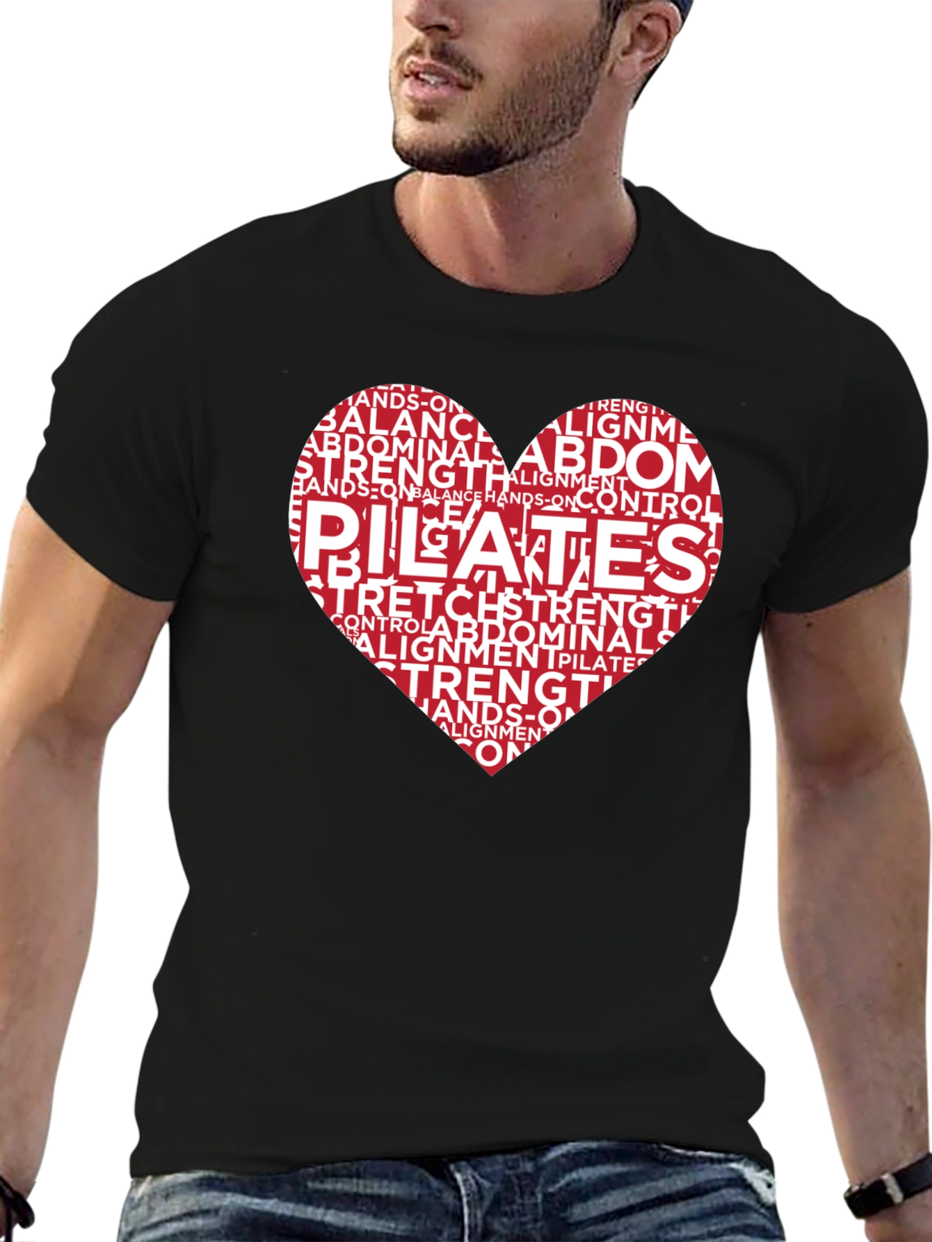 Pilates Heart Word Art Graphic T-Shirt