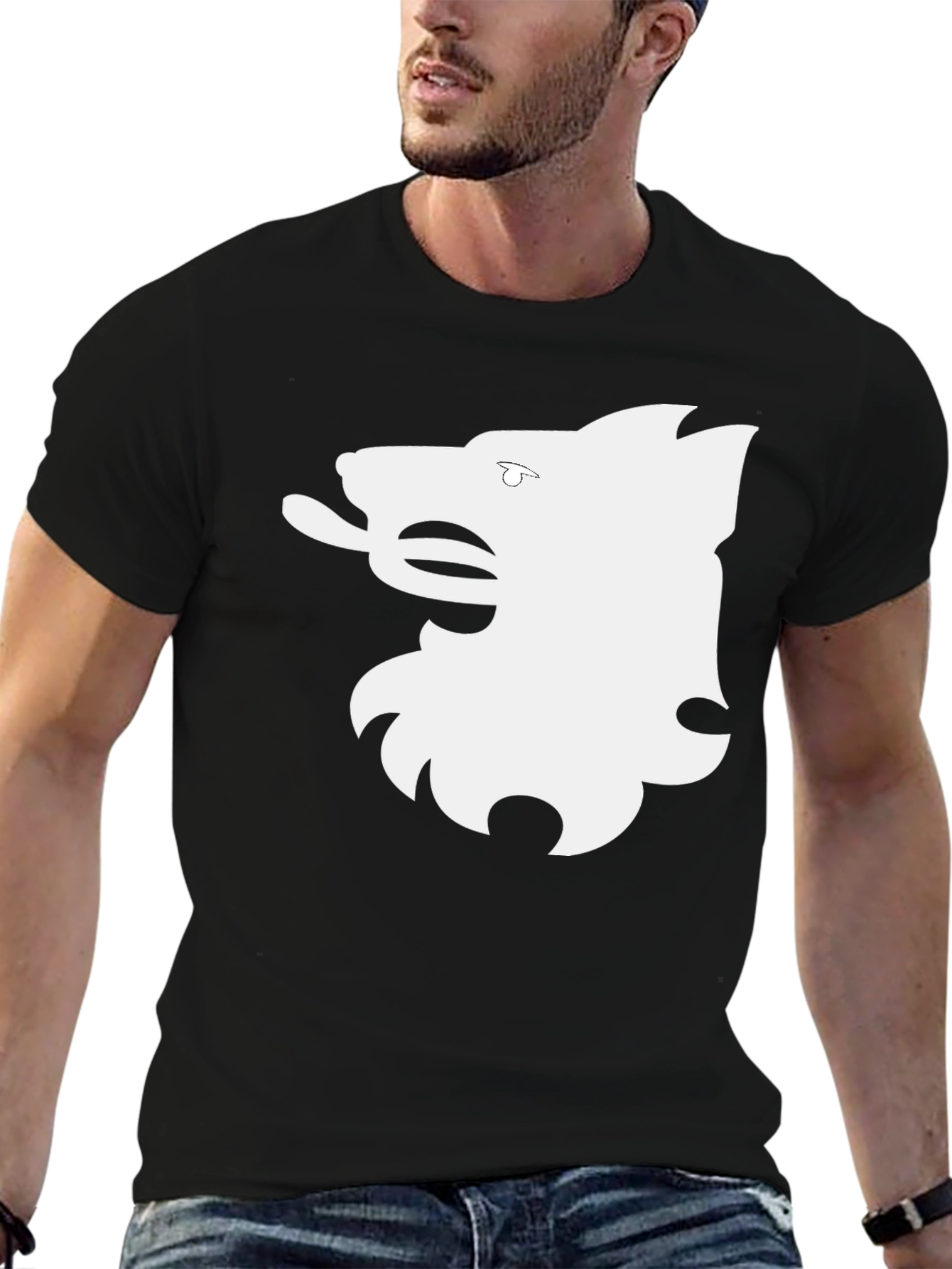 Graphic Tee - Wolf Silhouette Black T-Shirt