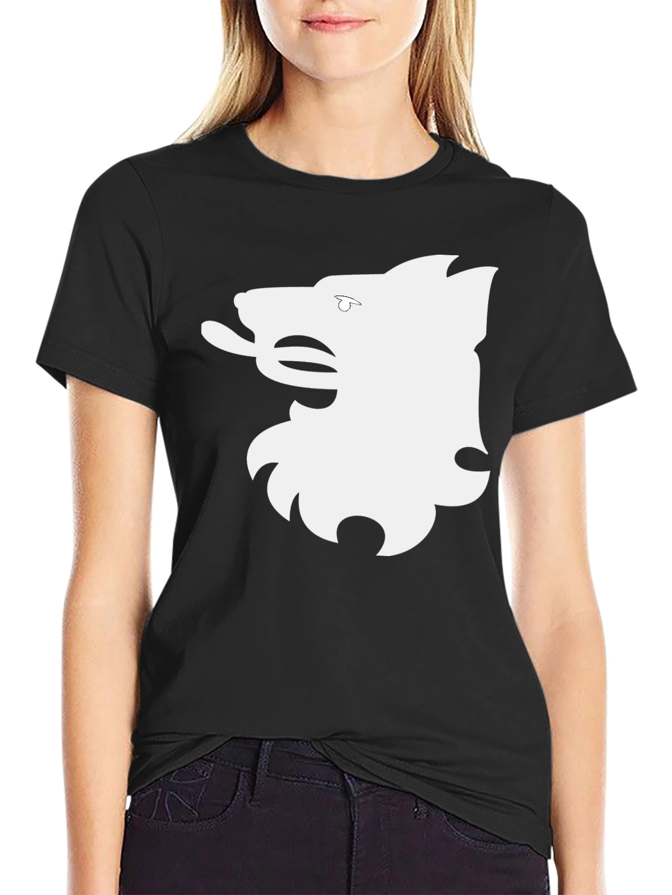 Graphic Tee - Wolf Silhouette Black T-Shirt