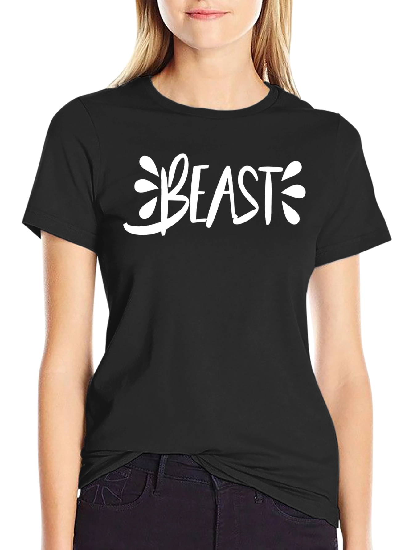 Beast Graphic Print Black T-Shirt