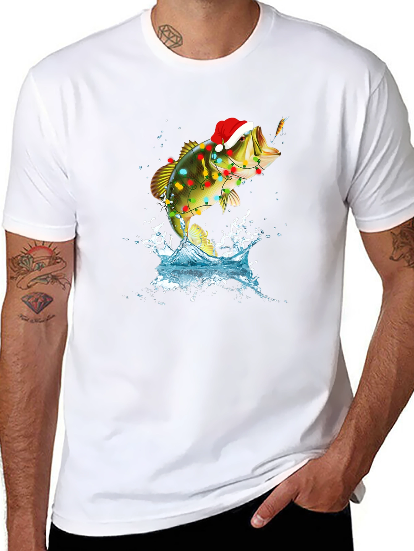 Christmas Bass Fishing T-Shirt