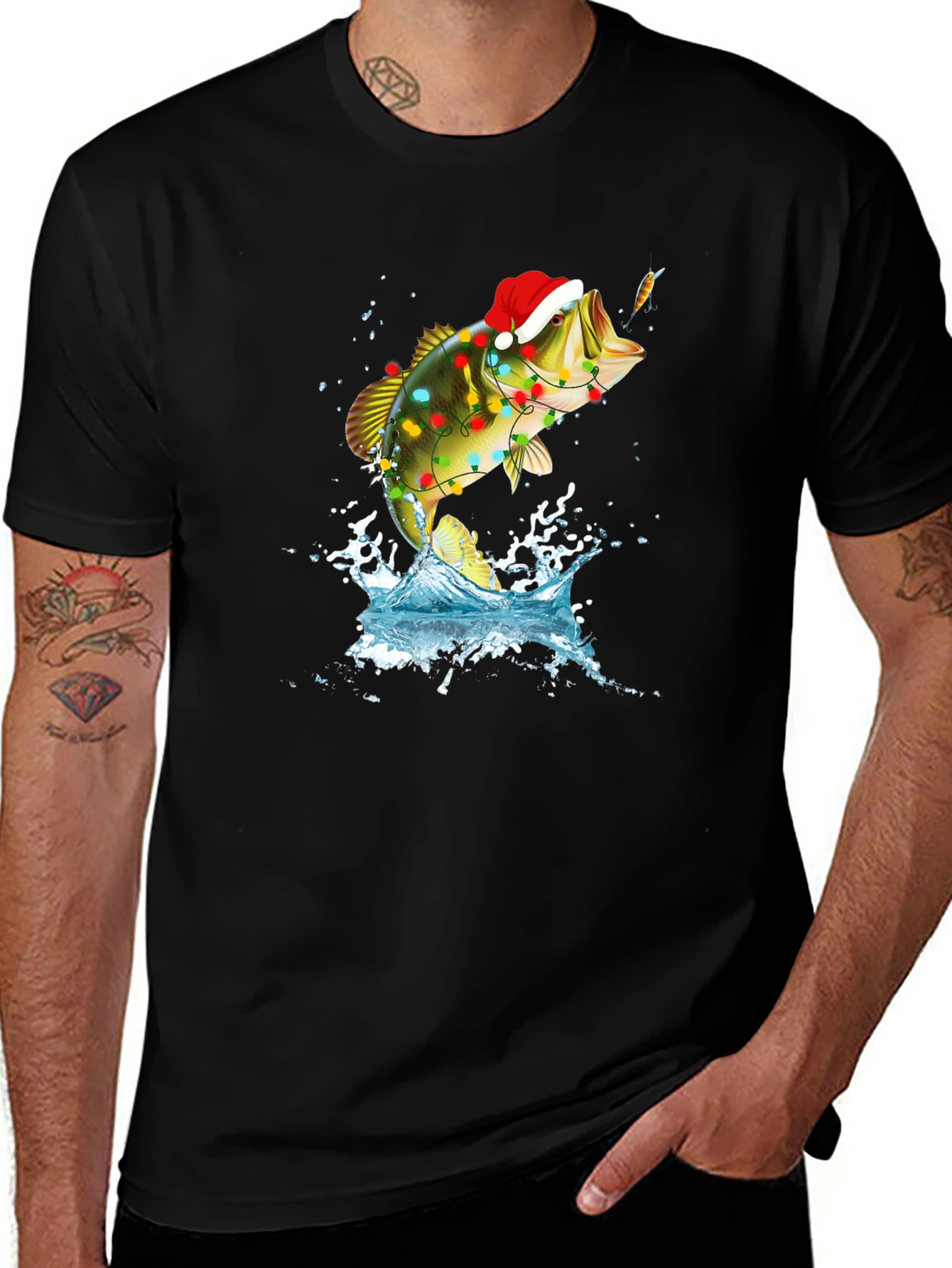 Christmas Bass Fishing T-Shirt