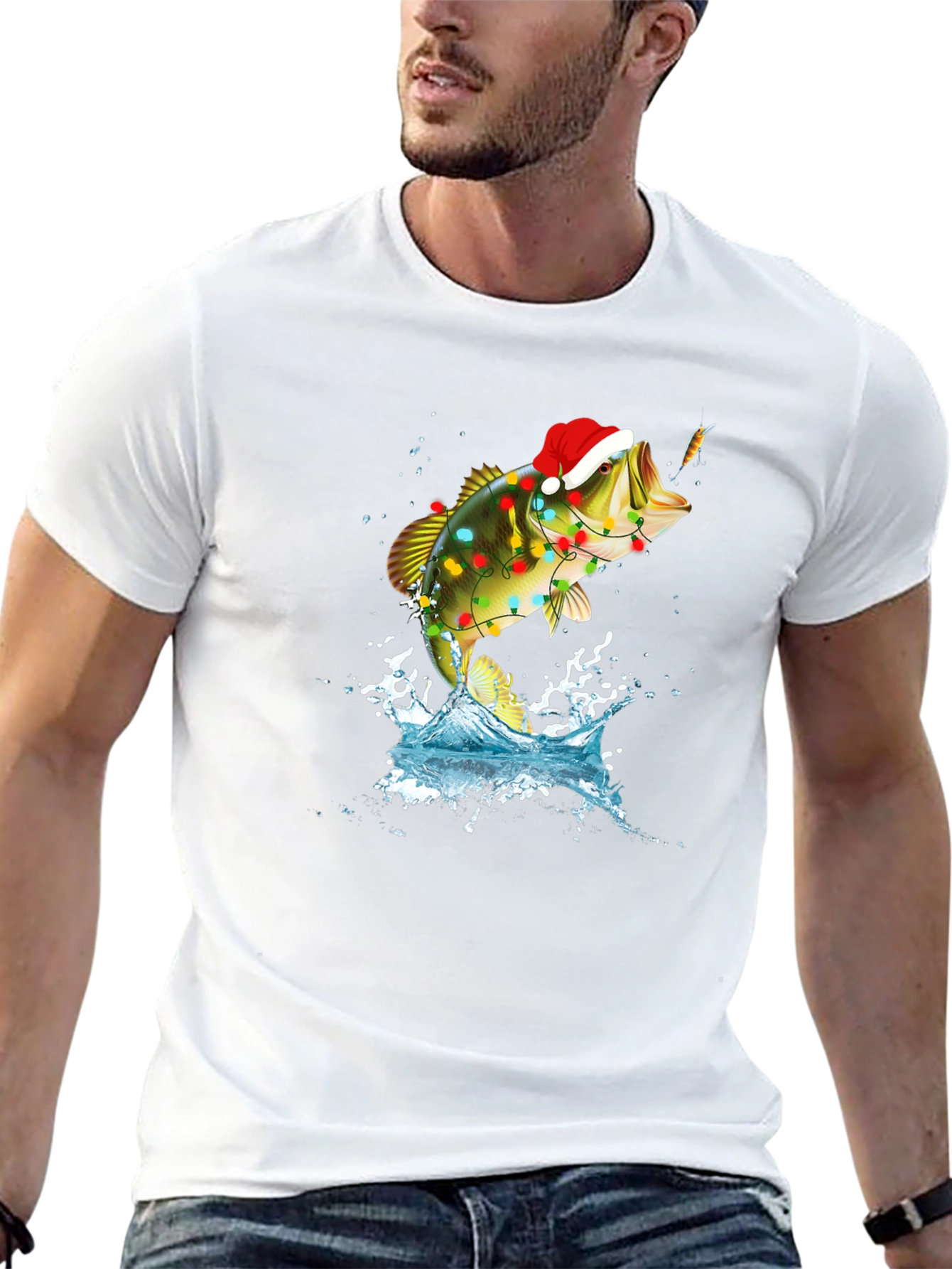 Christmas Bass Fishing T-Shirt