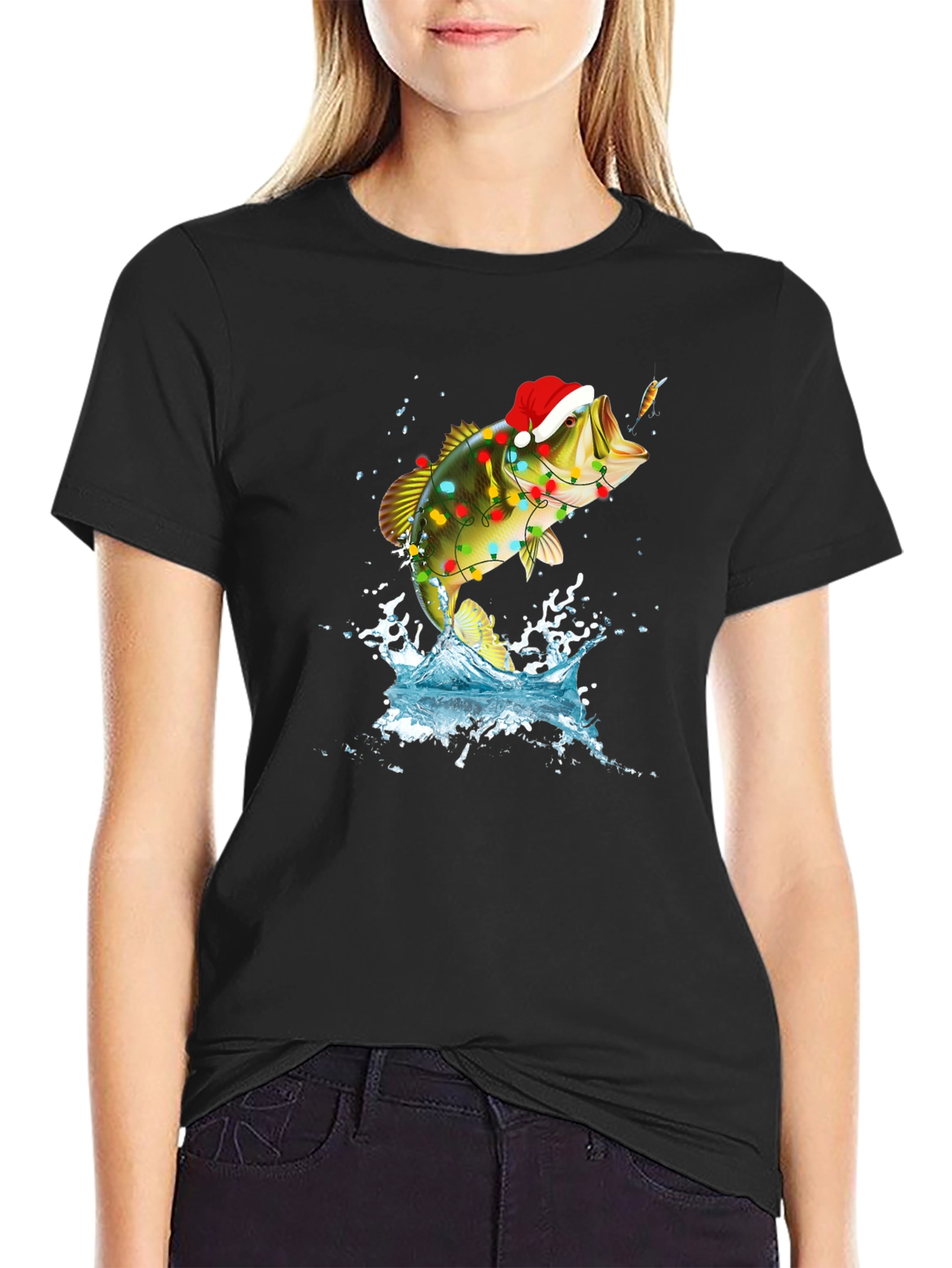 Christmas Bass Fishing T-Shirt