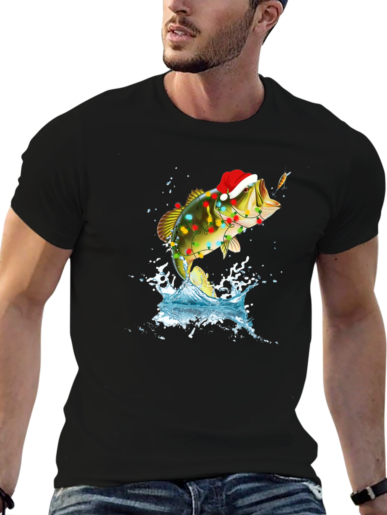 Christmas Bass Fishing T-Shirt