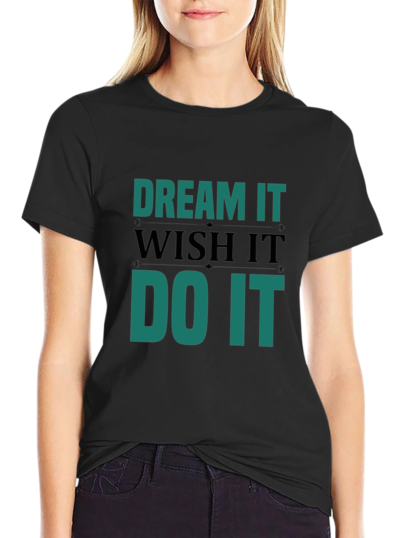 Dream Wish Do It Mens Black T-Shirt