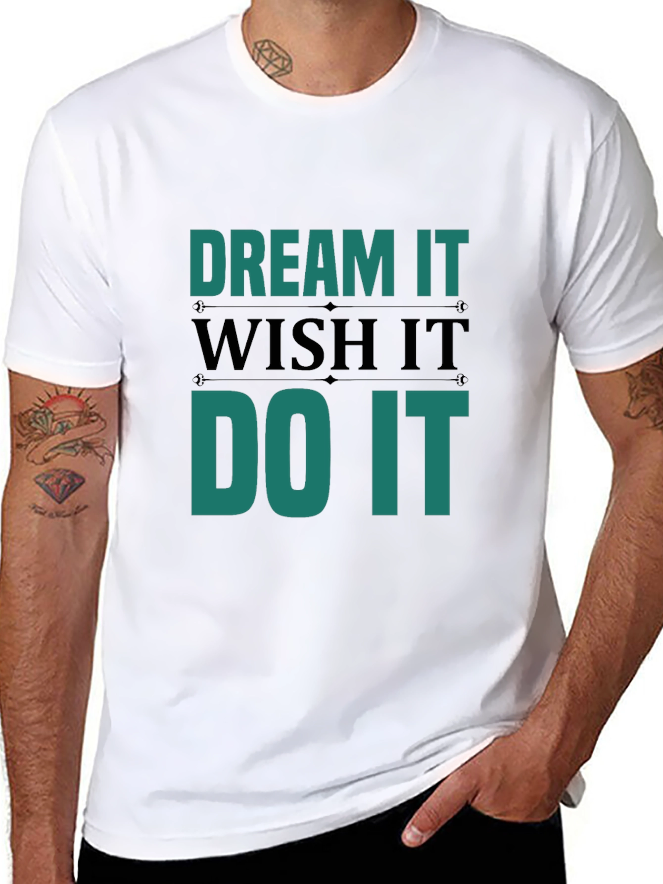 Dream Wish Do It Mens Black T-Shirt