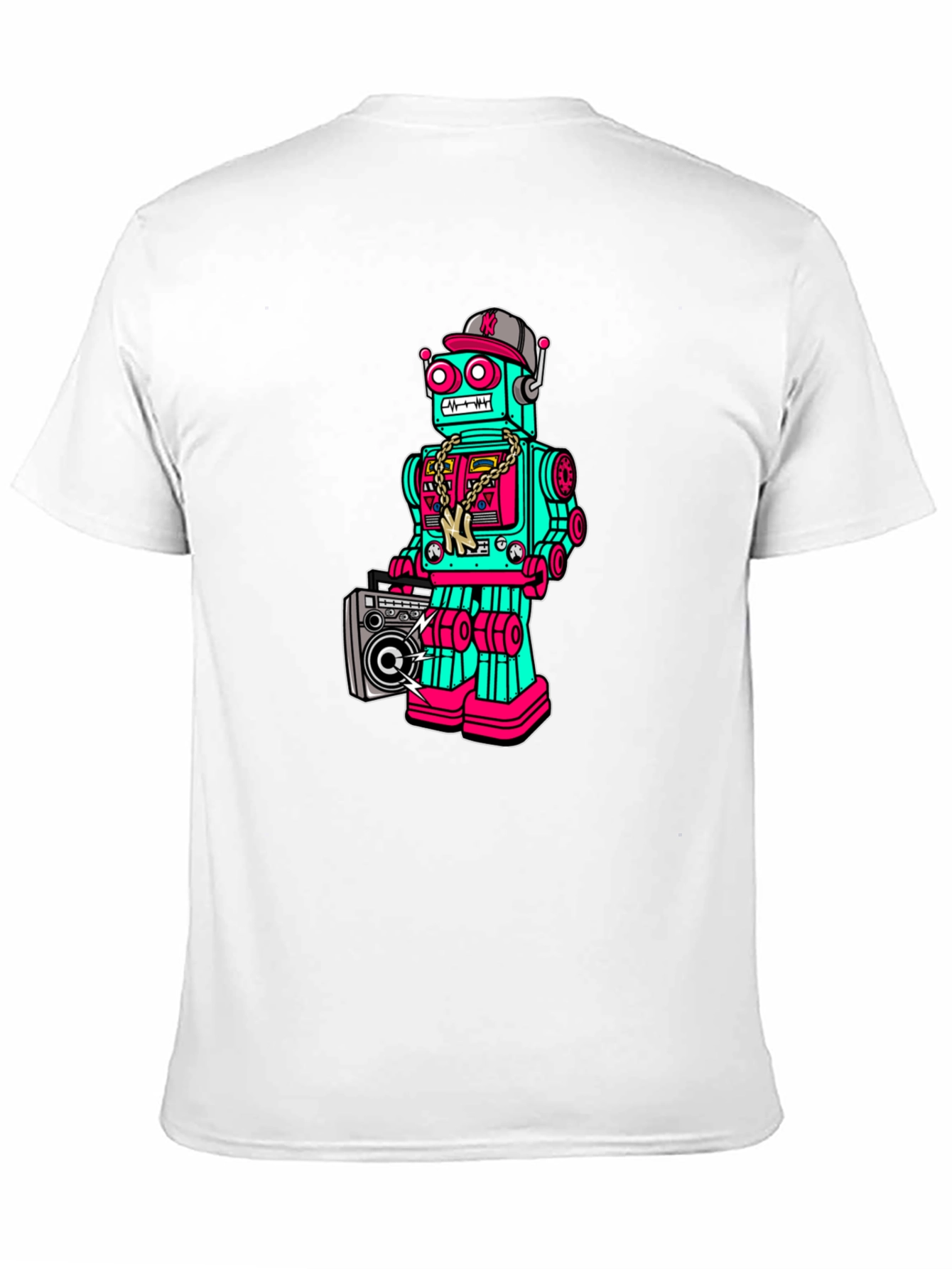 Retro Robot Graphic Tee - Boombox Cool