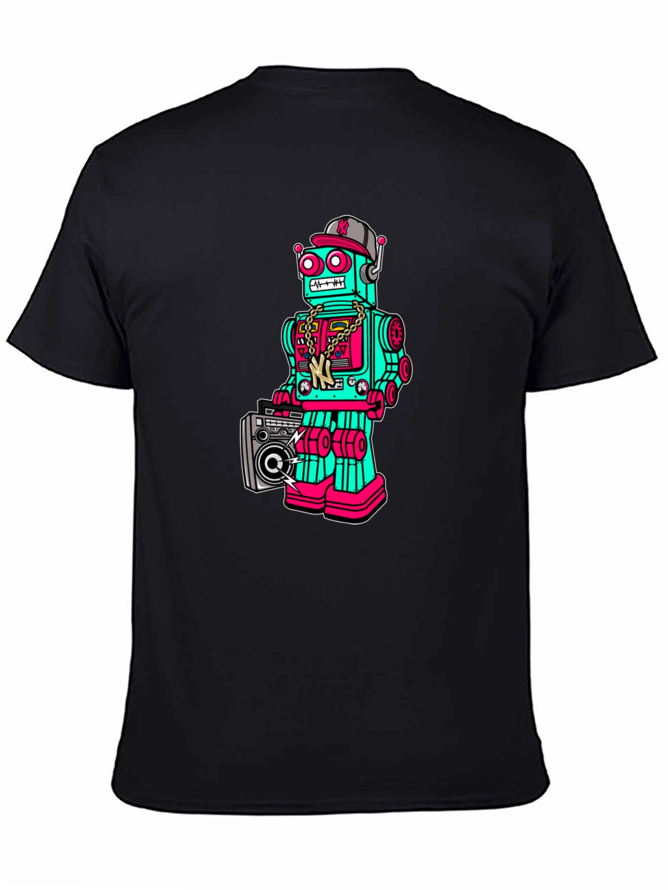 Retro Robot Graphic Tee - Boombox Cool