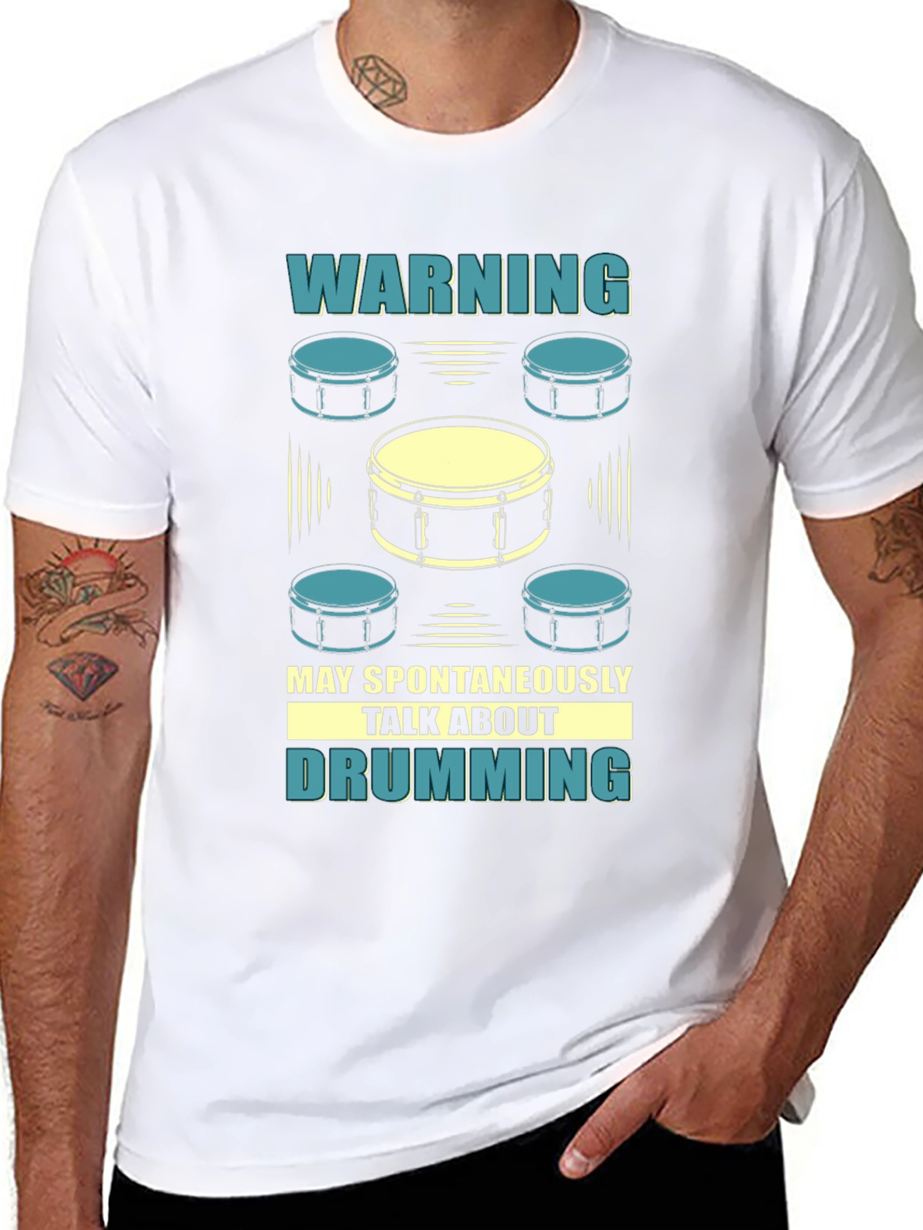 Drumming T-Shirt - Warning May Spontaneously Talk